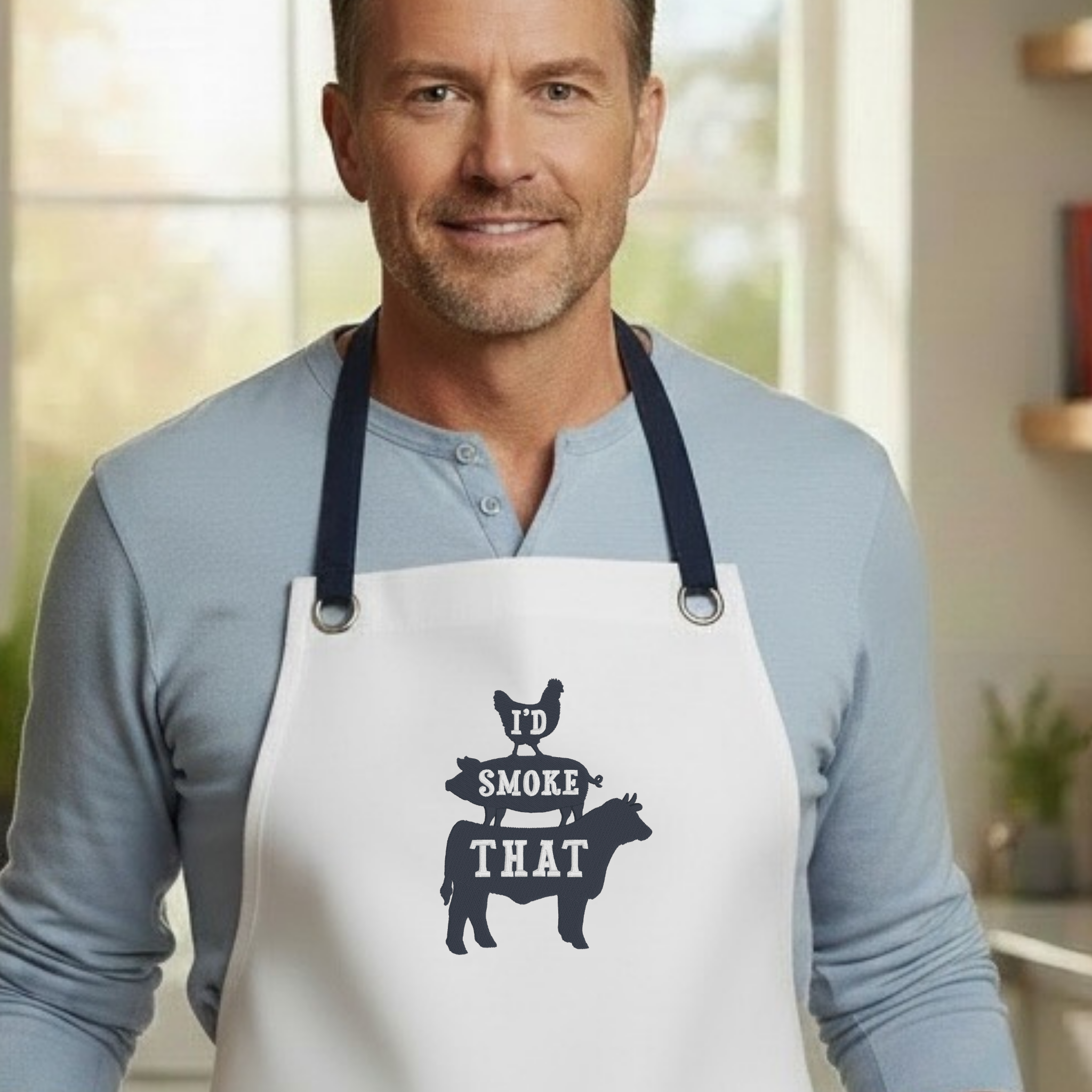 Embroidered Apron - I'd Smoke That