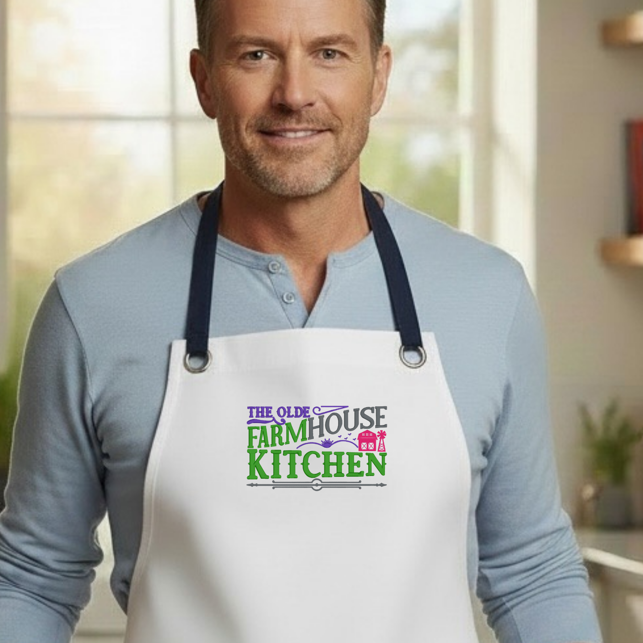 Embroidered Apron - The Olde Farmhouse Kitchen