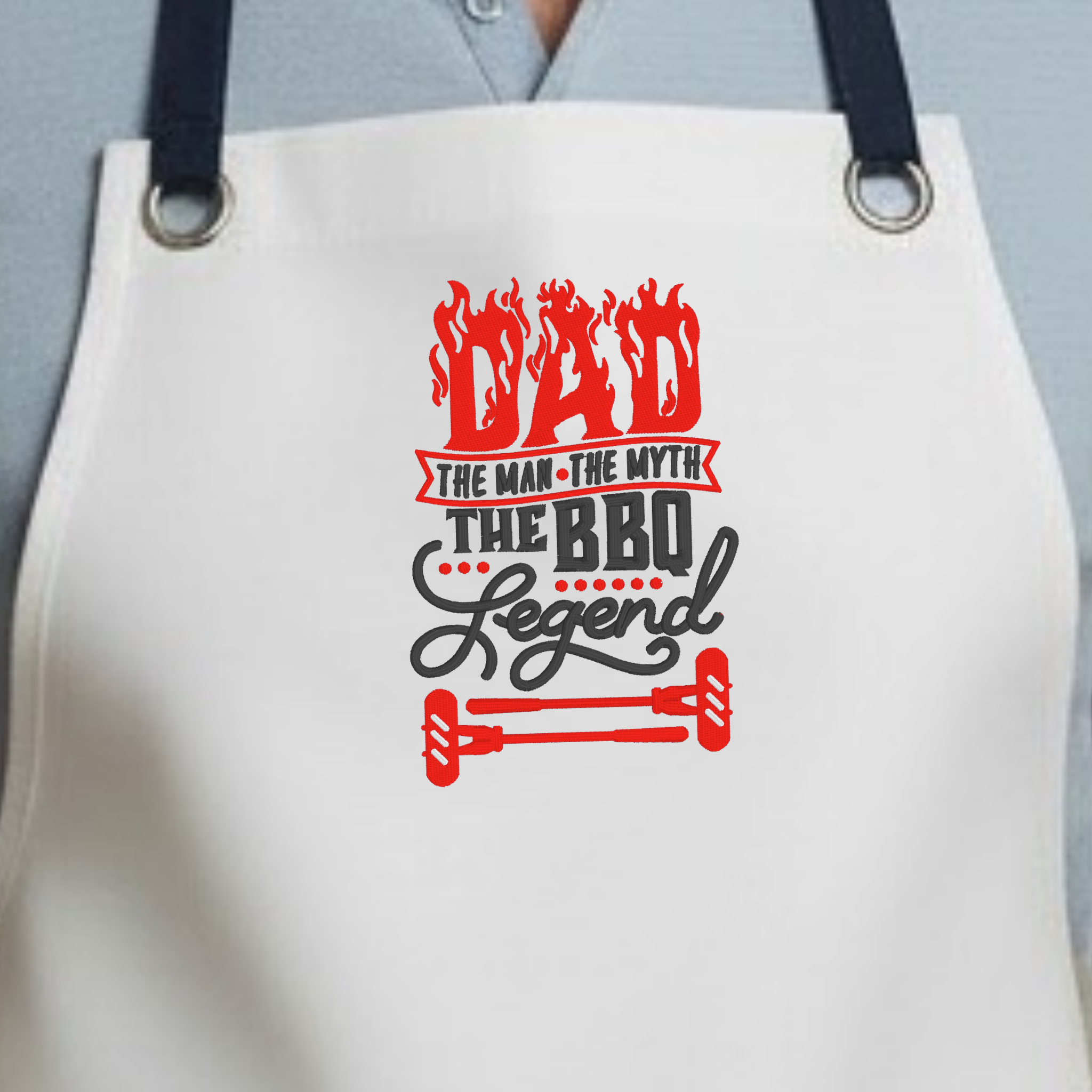 Embroidered Apron - Dad The BBQ Legend