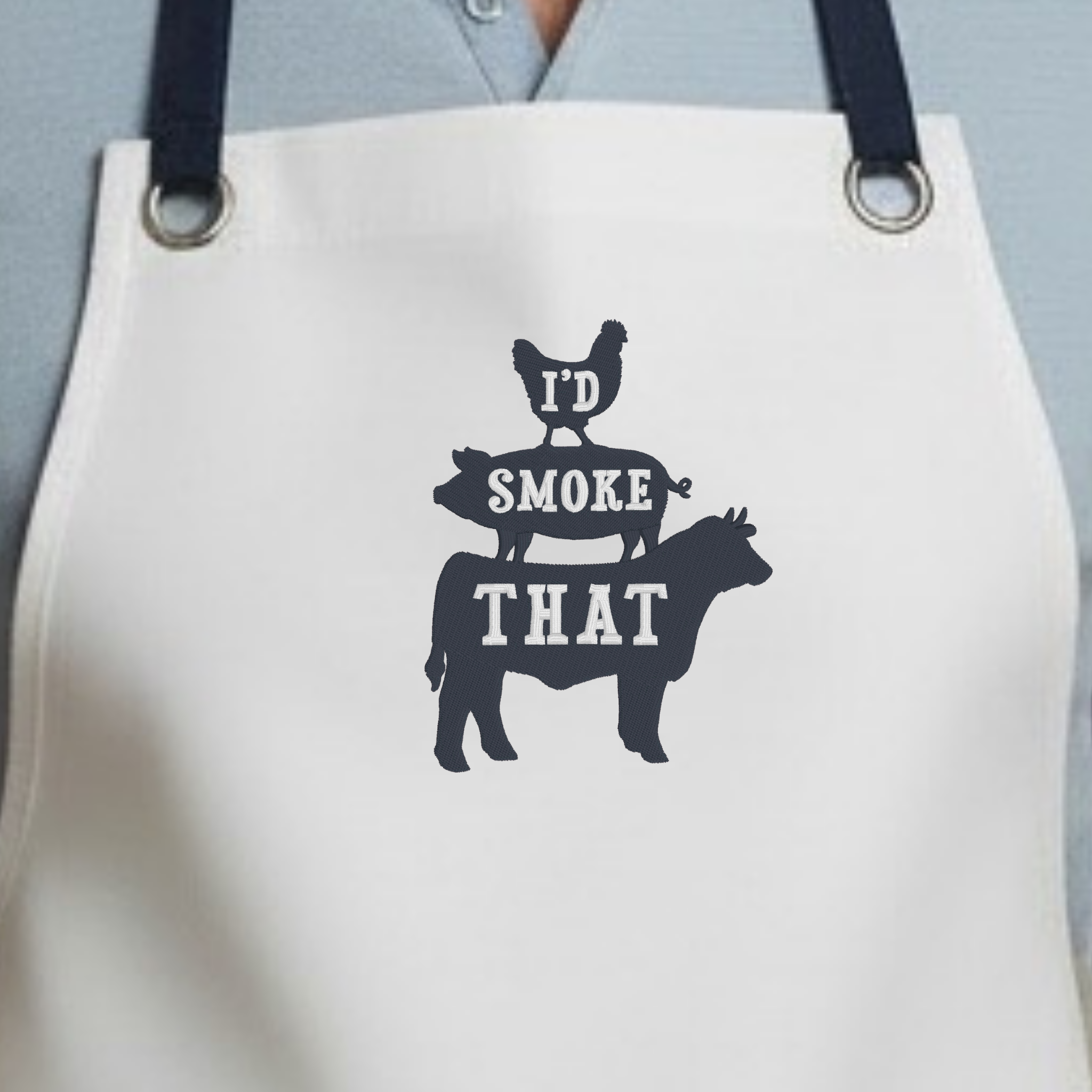 Embroidered Apron - I'd Smoke That