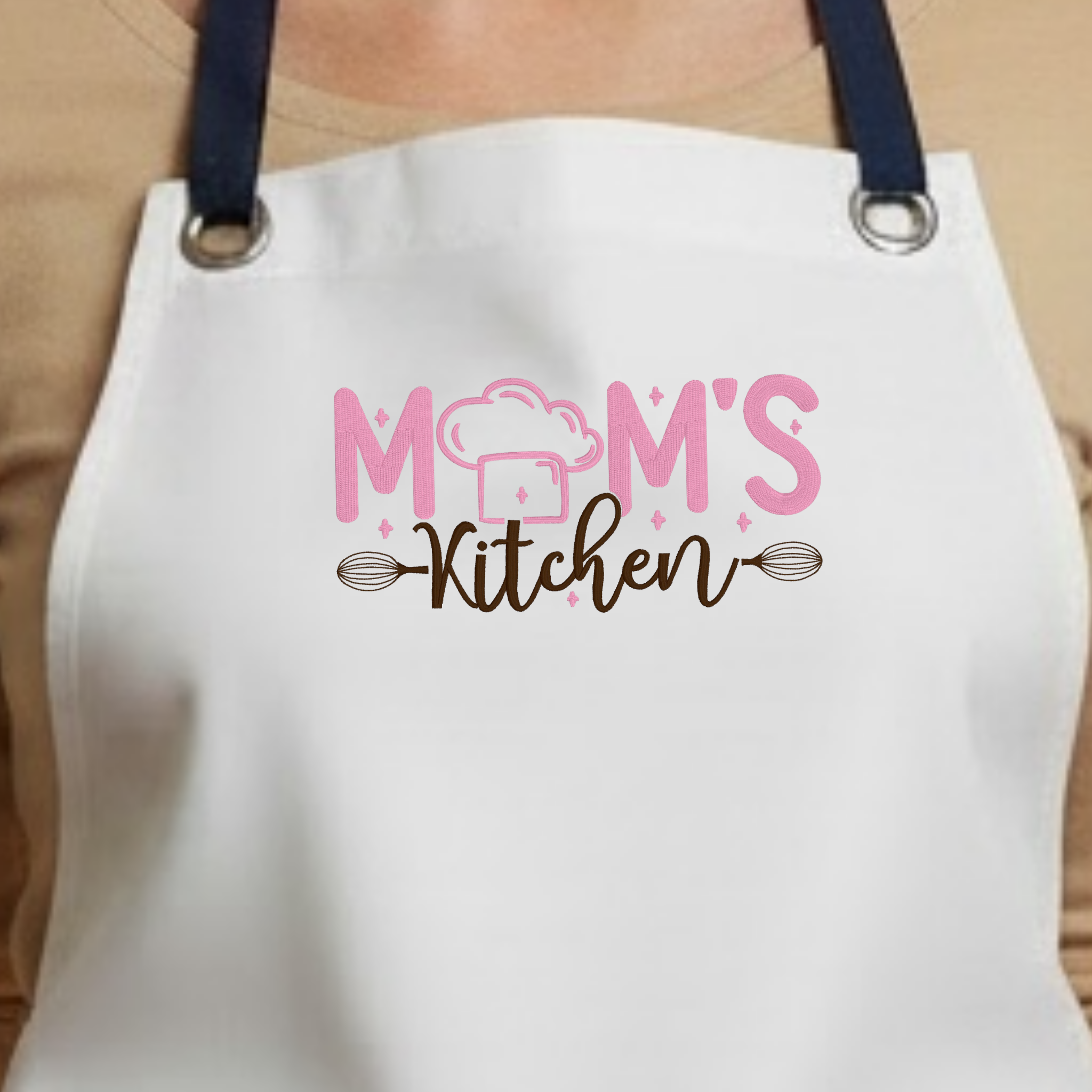 Embroidered Apron - Mom's Kitchen
