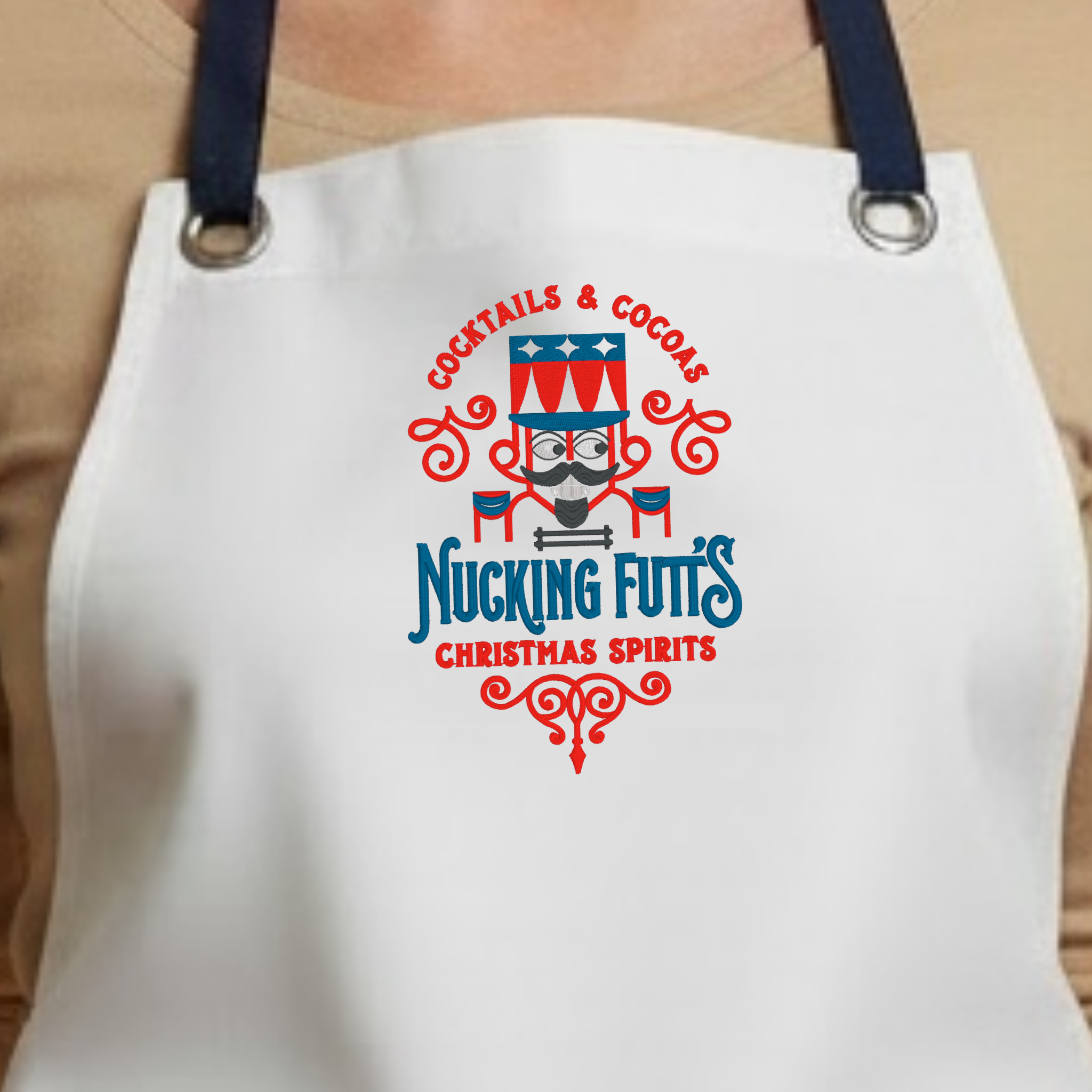 Embroidered Apron - Nucking Futt's Christmas Spirits