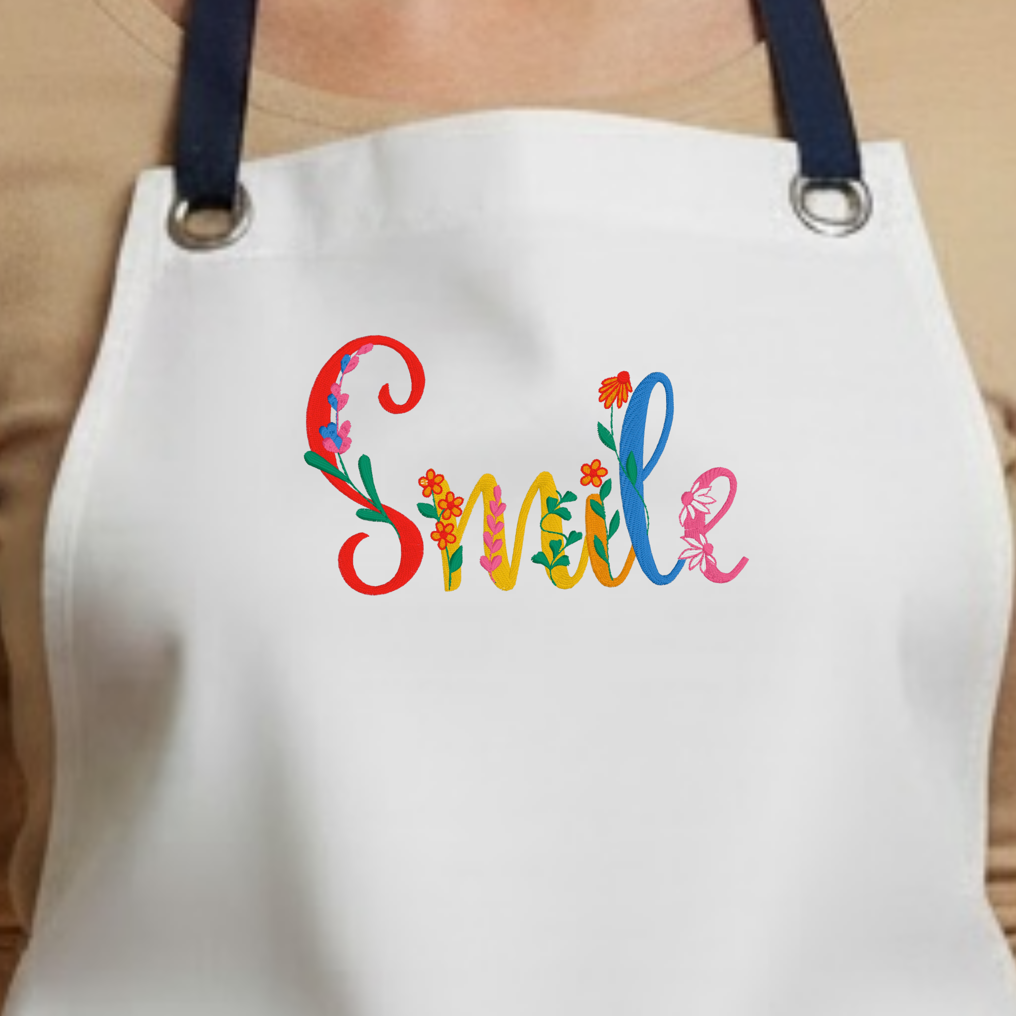 Embroidered Apron - Smile