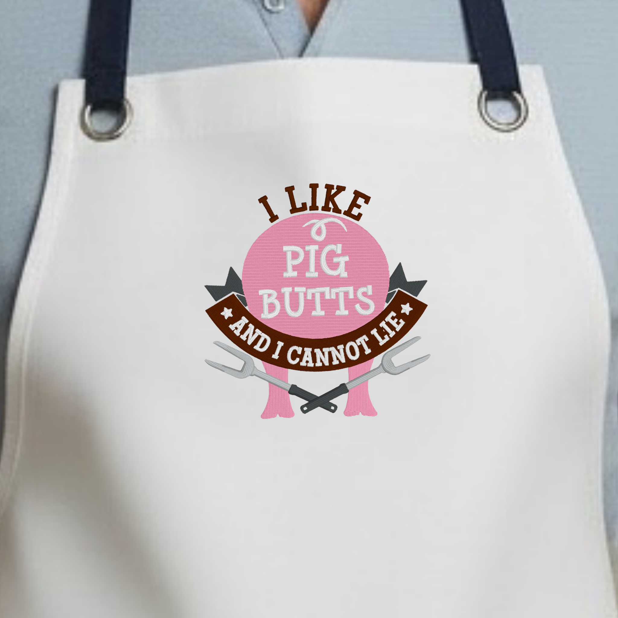 Embroidered Apron - I Like Pig Butts