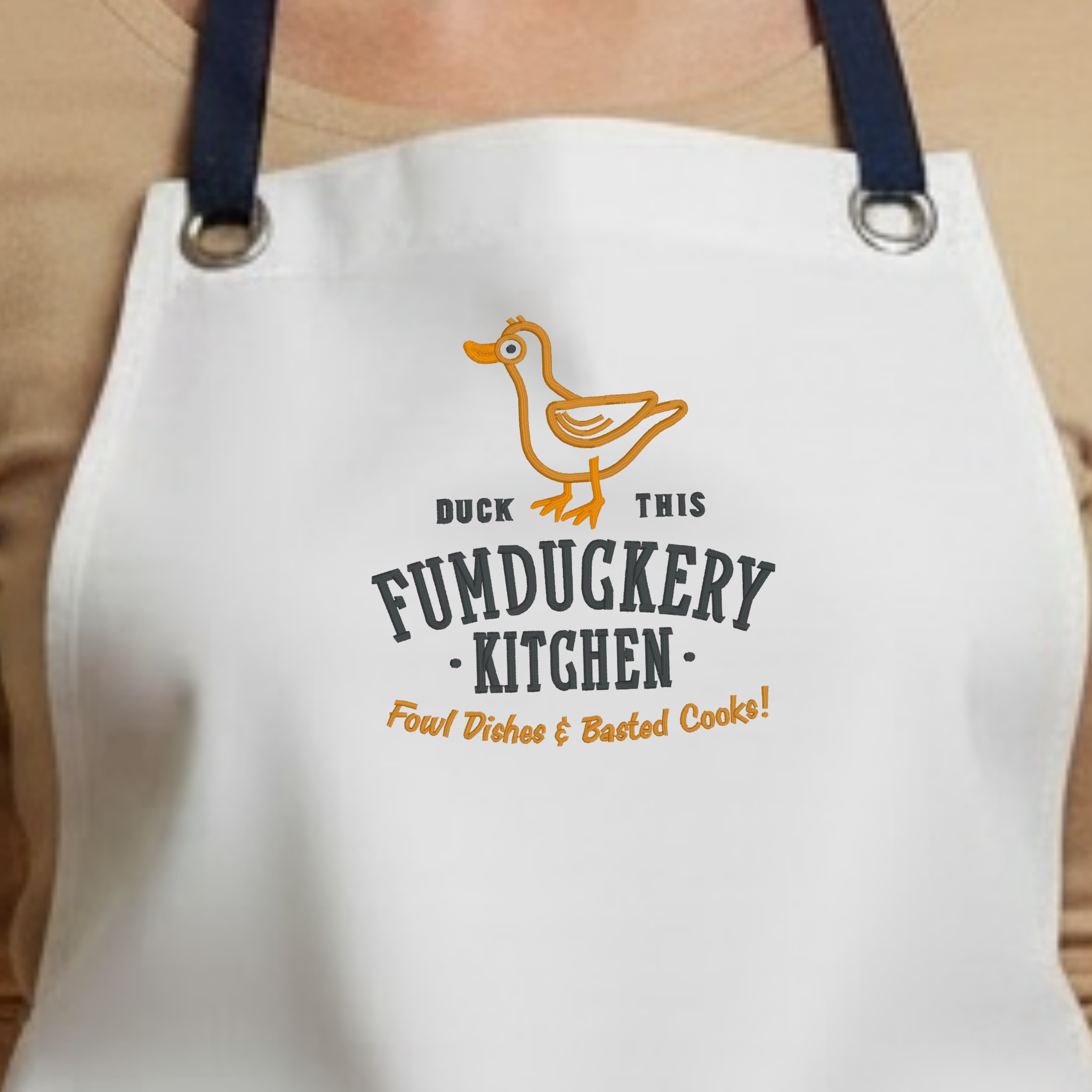 Embroidered Apron - Fumduckery Kitchen