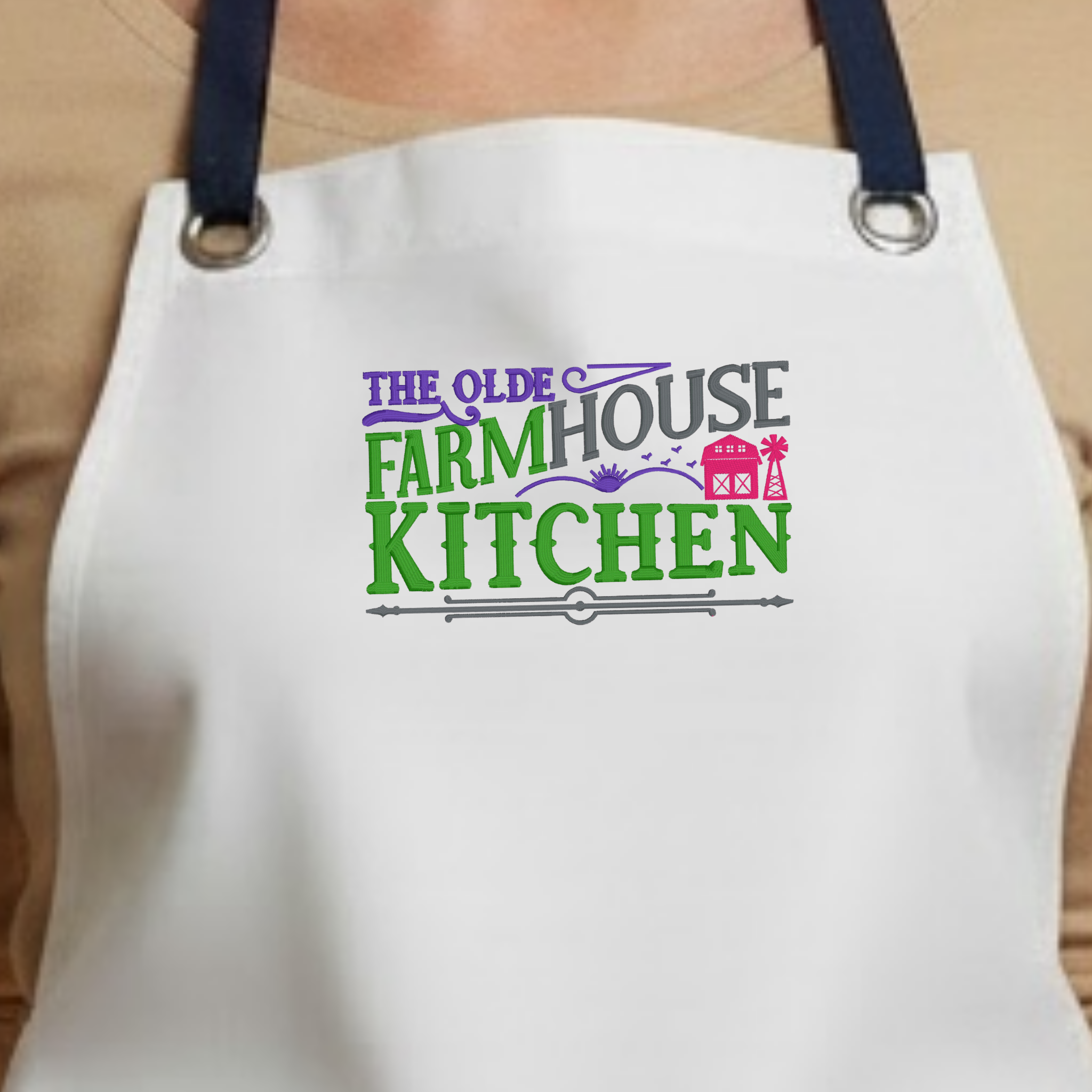 Embroidered Apron - The Olde Farmhouse Kitchen