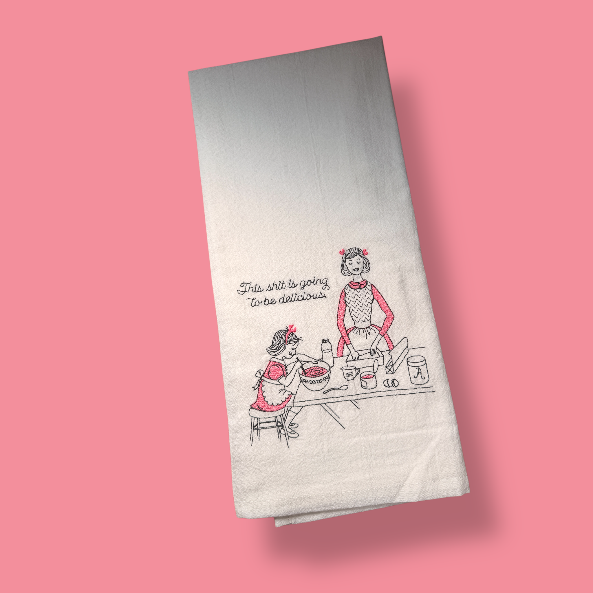 Embroidered Tea Towel - Going To Be Delicious