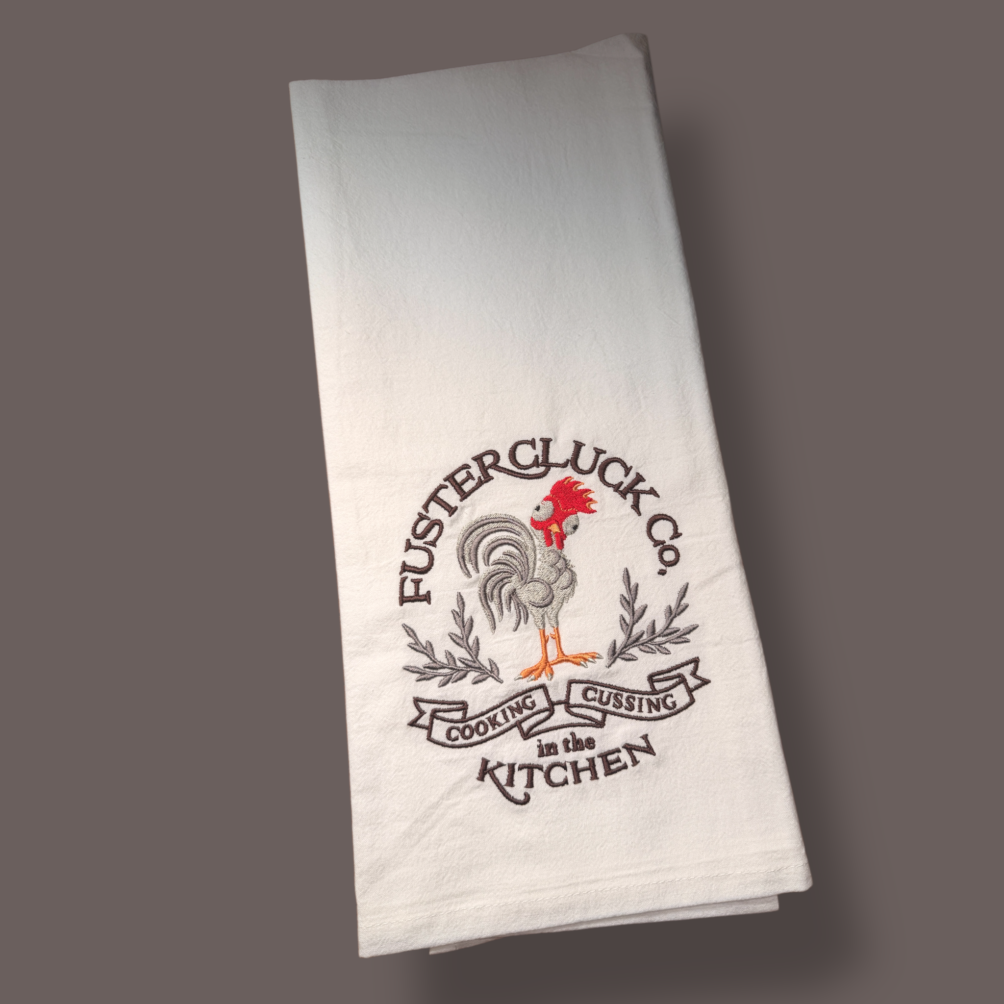 Embroidered Tea Towel - Fustercluck Company