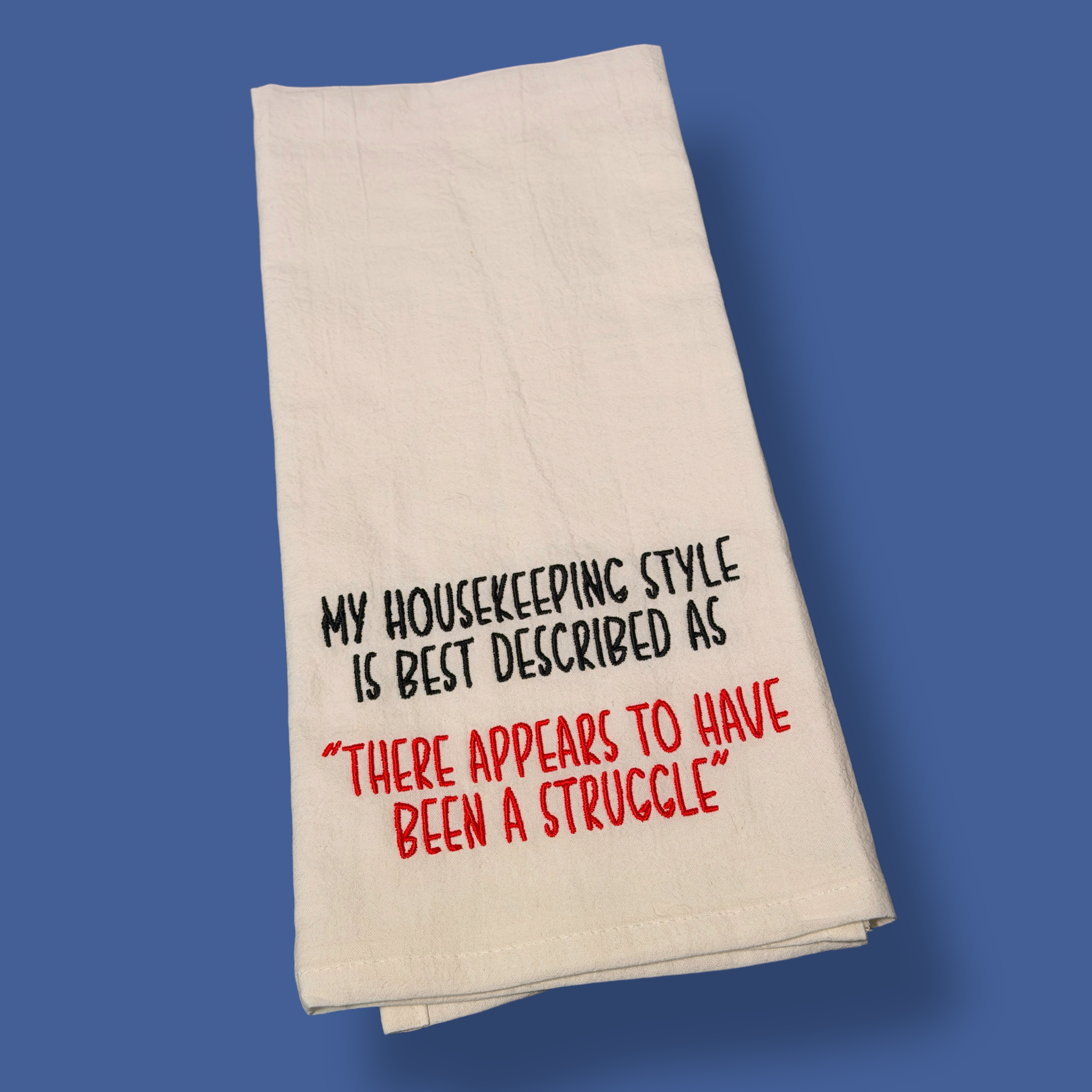 Embroidered Tea Towel - My Housekeeping Style