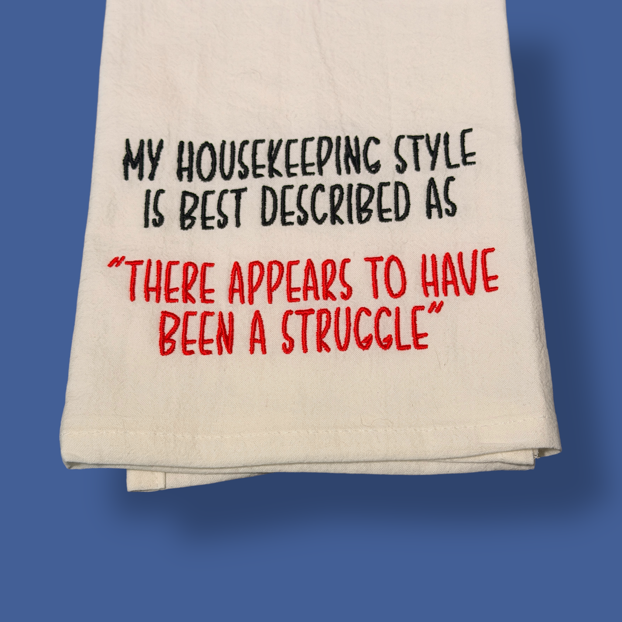 Embroidered Tea Towel - My Housekeeping Style