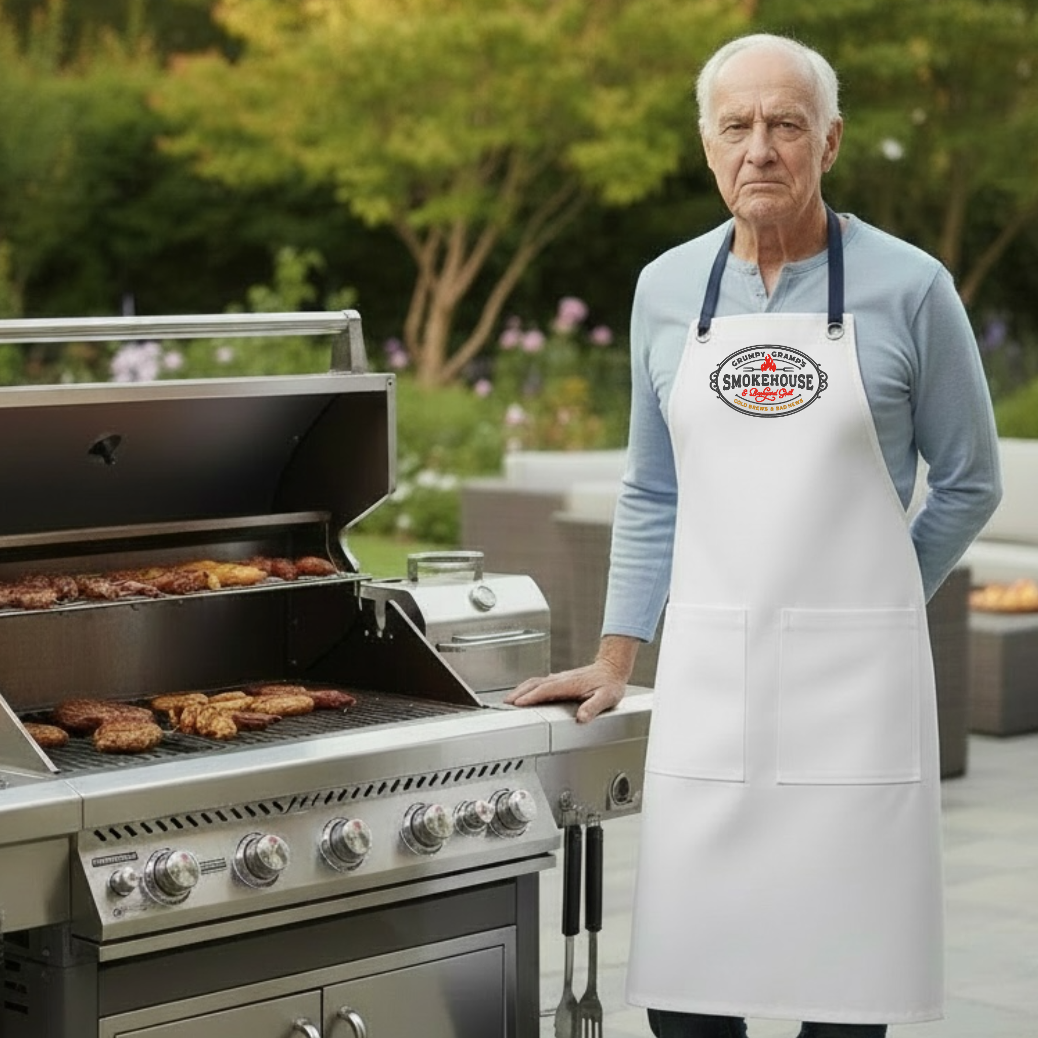 Embroidered Apron - Grumpy Gramp's Smokehouse
