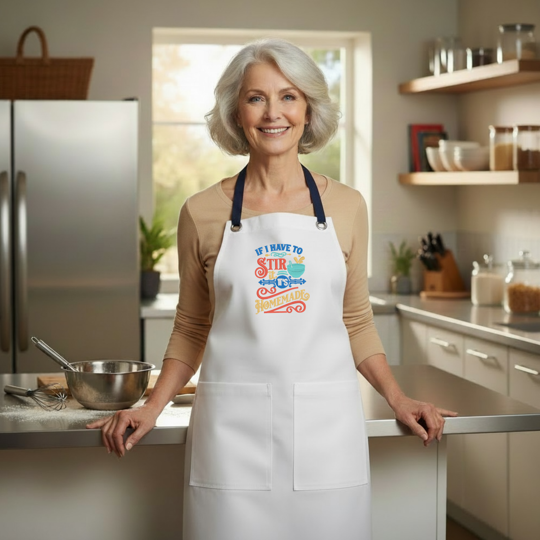Embroidered Apron - If I Have To Stir It