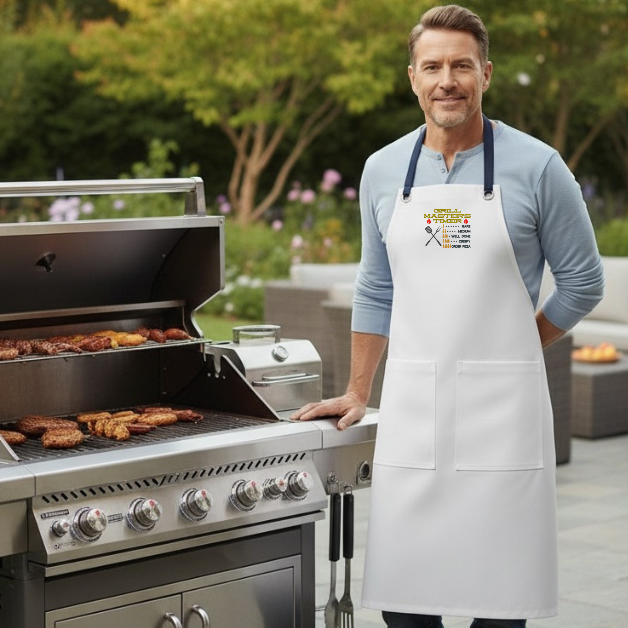 Embroidered Apron - Grill Master's Timer