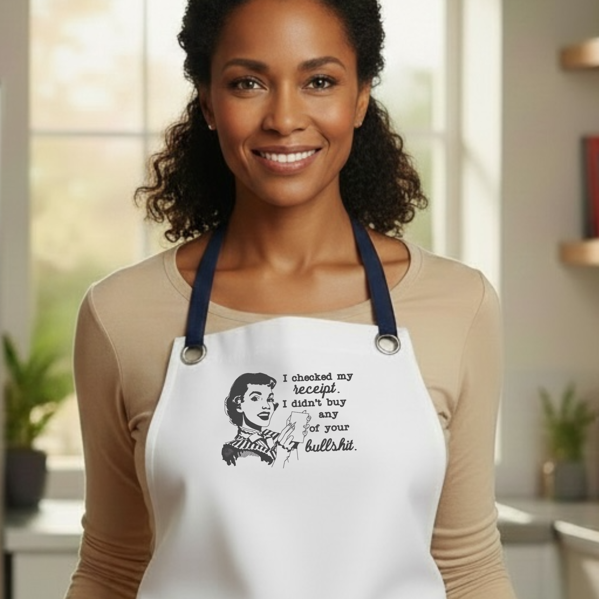 Embroidered Apron - Checked My Receipt