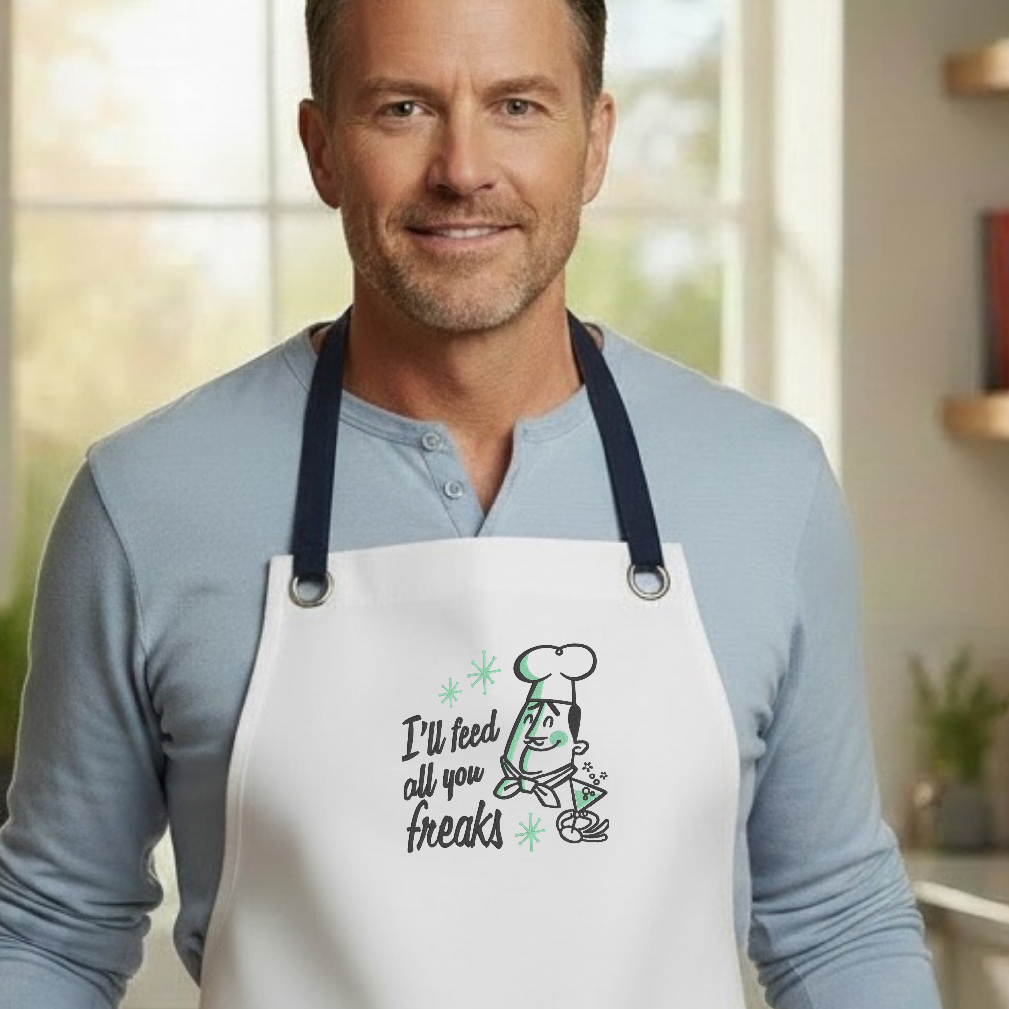 Embroidered Apron - Feed All You Freaks