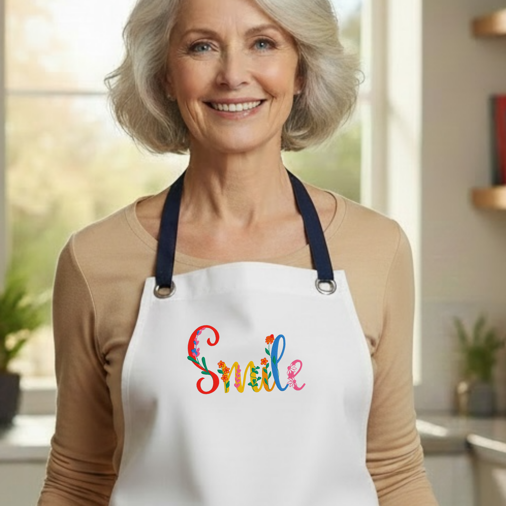 Embroidered Apron - Smile