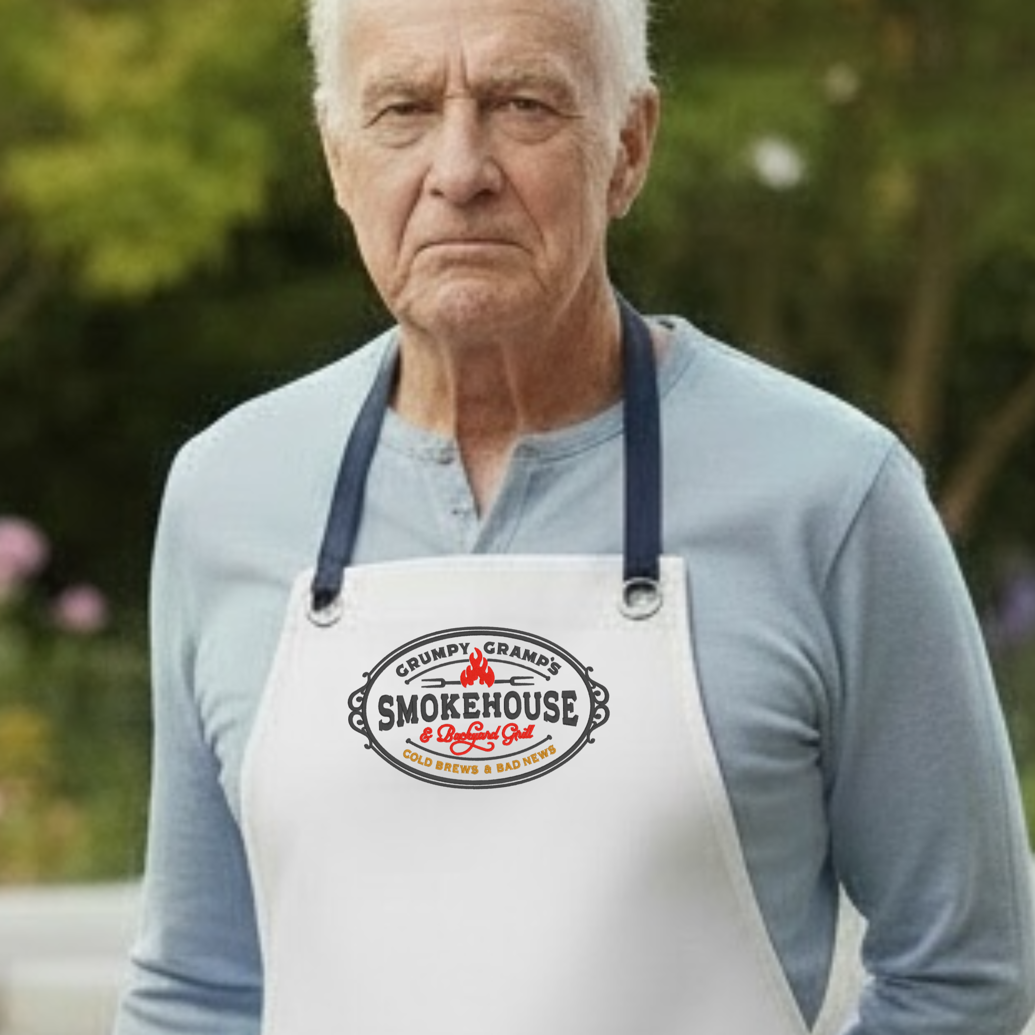 Embroidered Apron - Grumpy Gramp's Smokehouse