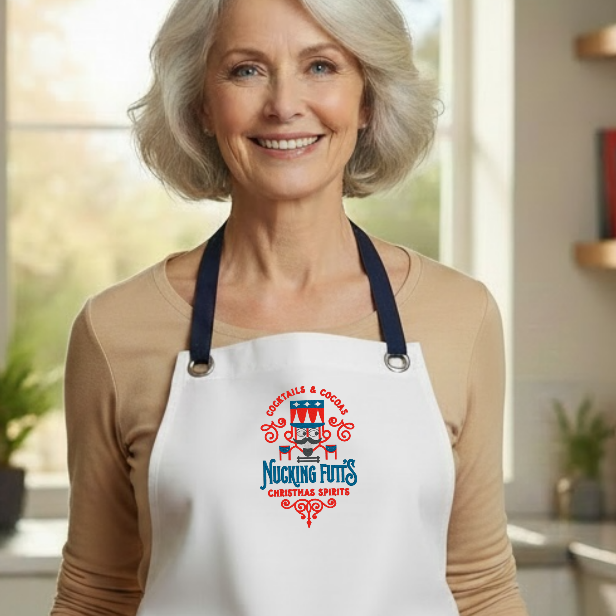 Embroidered Apron - Nucking Futt's Christmas Spirits