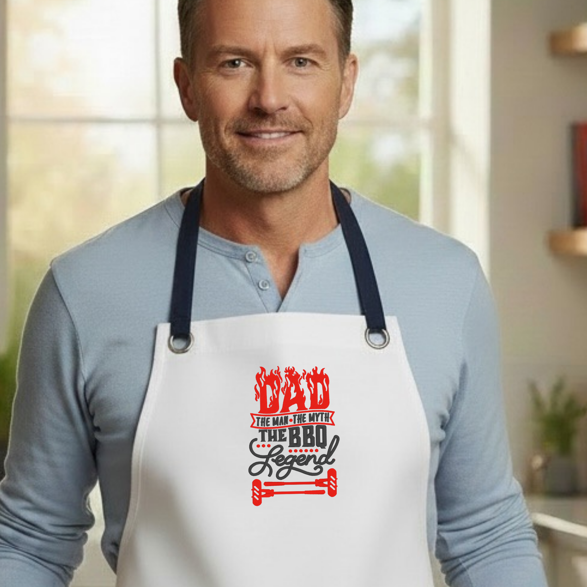 Embroidered Apron - Dad The BBQ Legend