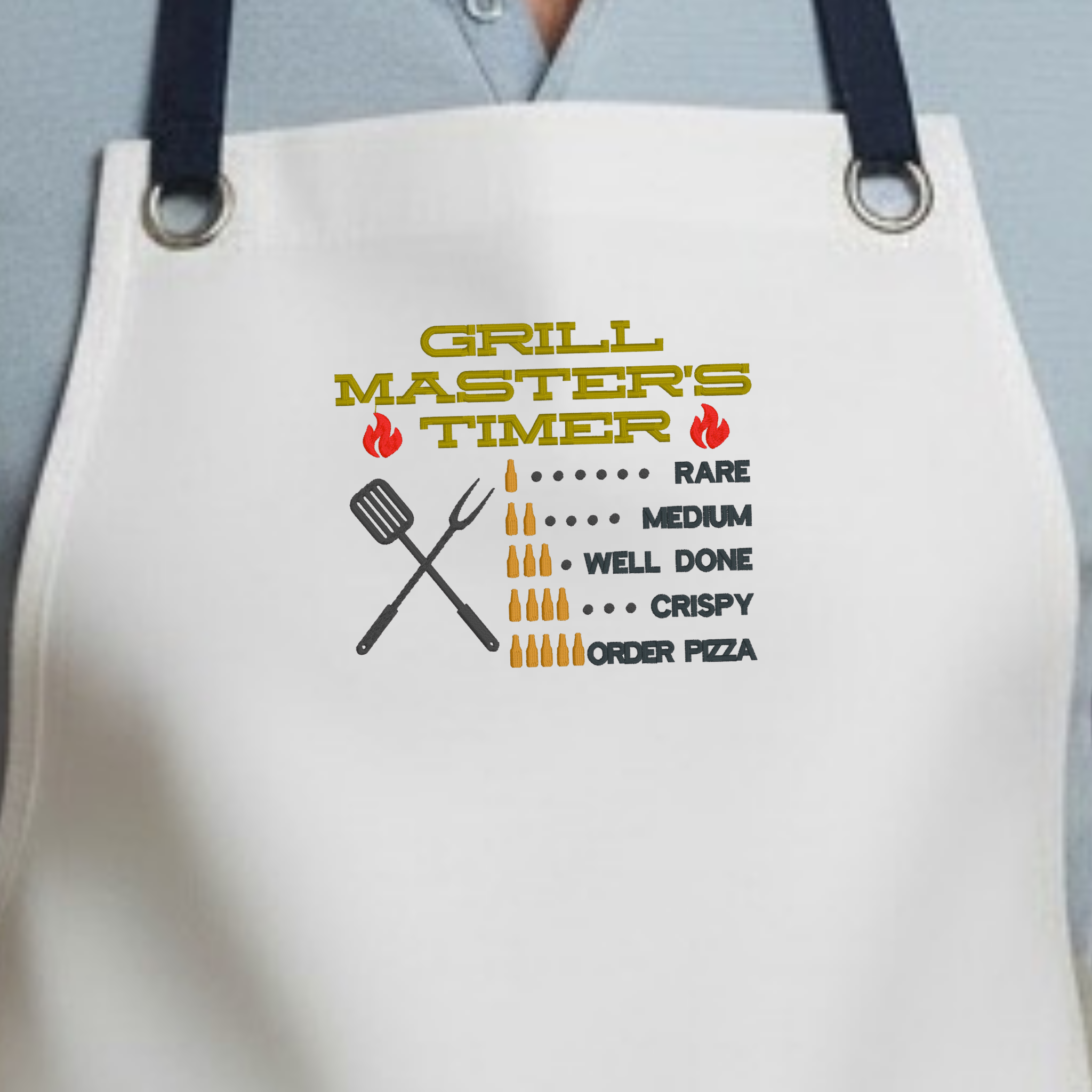Embroidered Apron - Grill Master's Timer