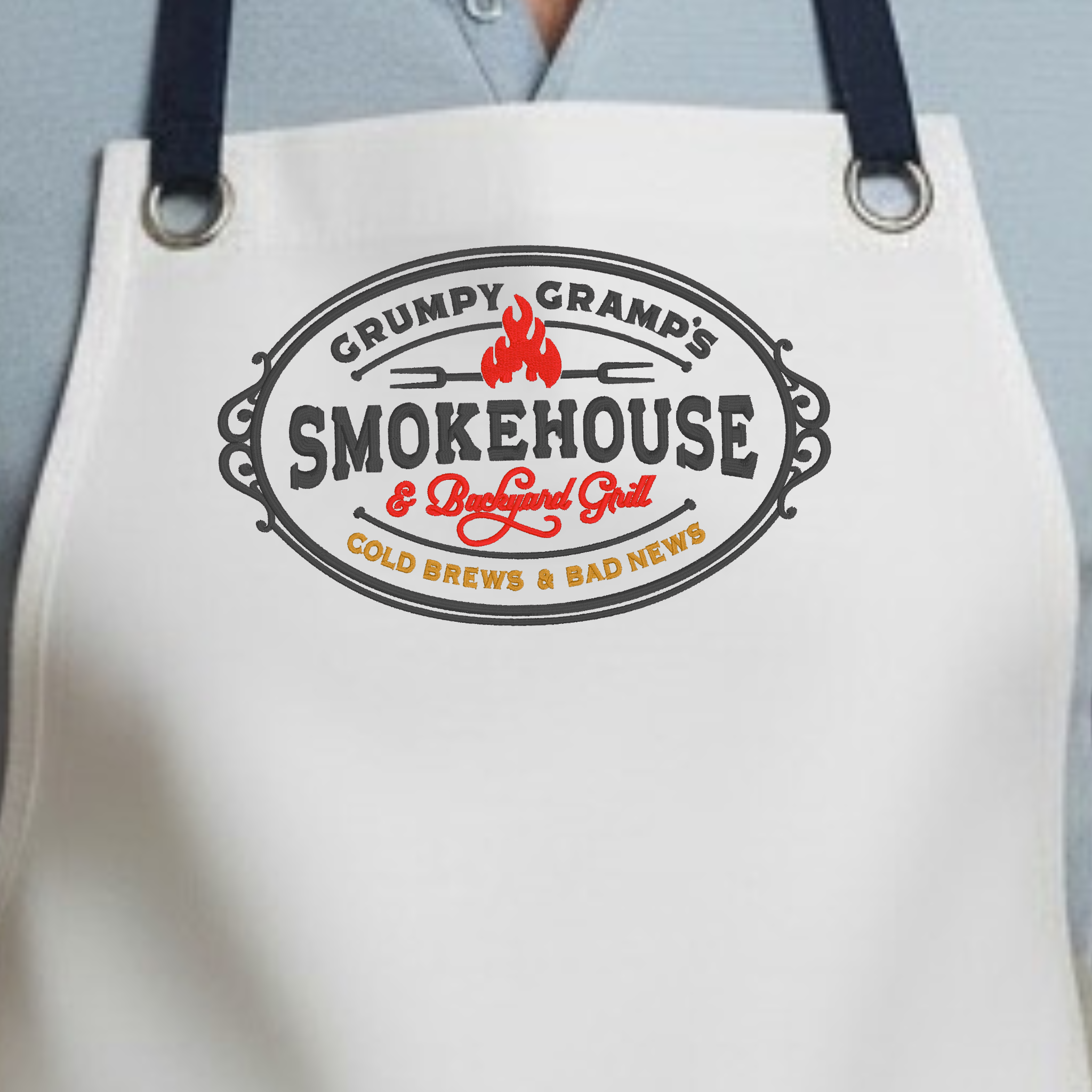 Embroidered Apron - Grumpy Gramp's Smokehouse