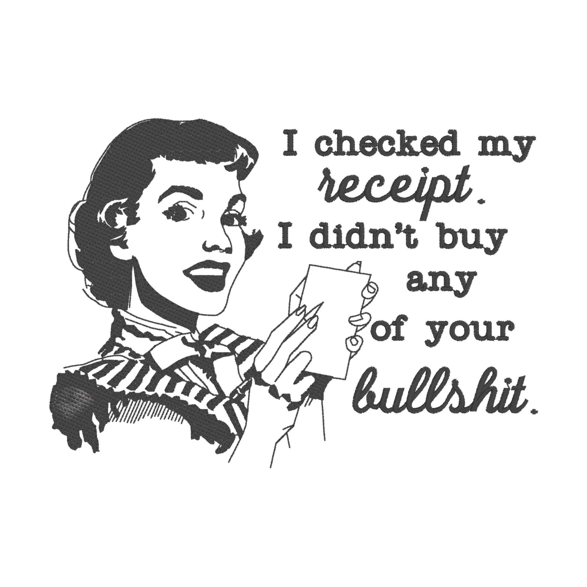 Embroidered Apron - Checked My Receipt