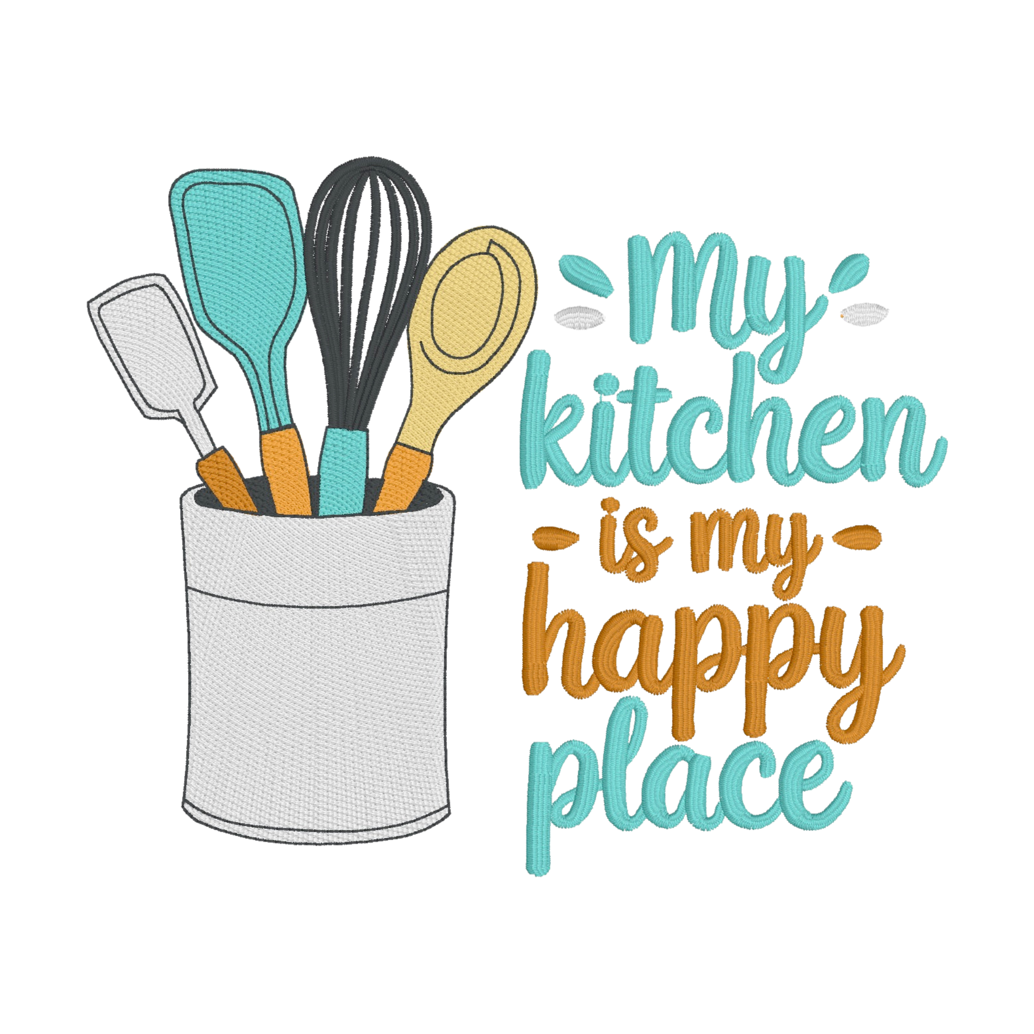 Embroidered Apron - Kitchen Happy Place