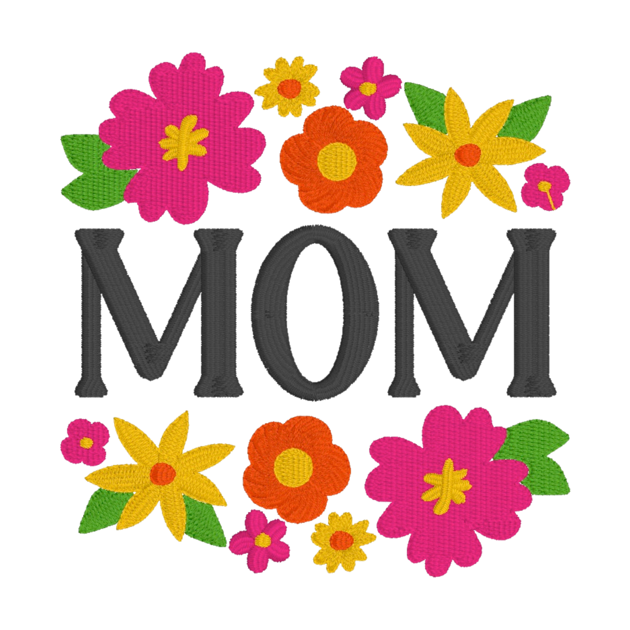 Embroidered Apron - Mom With Flowers