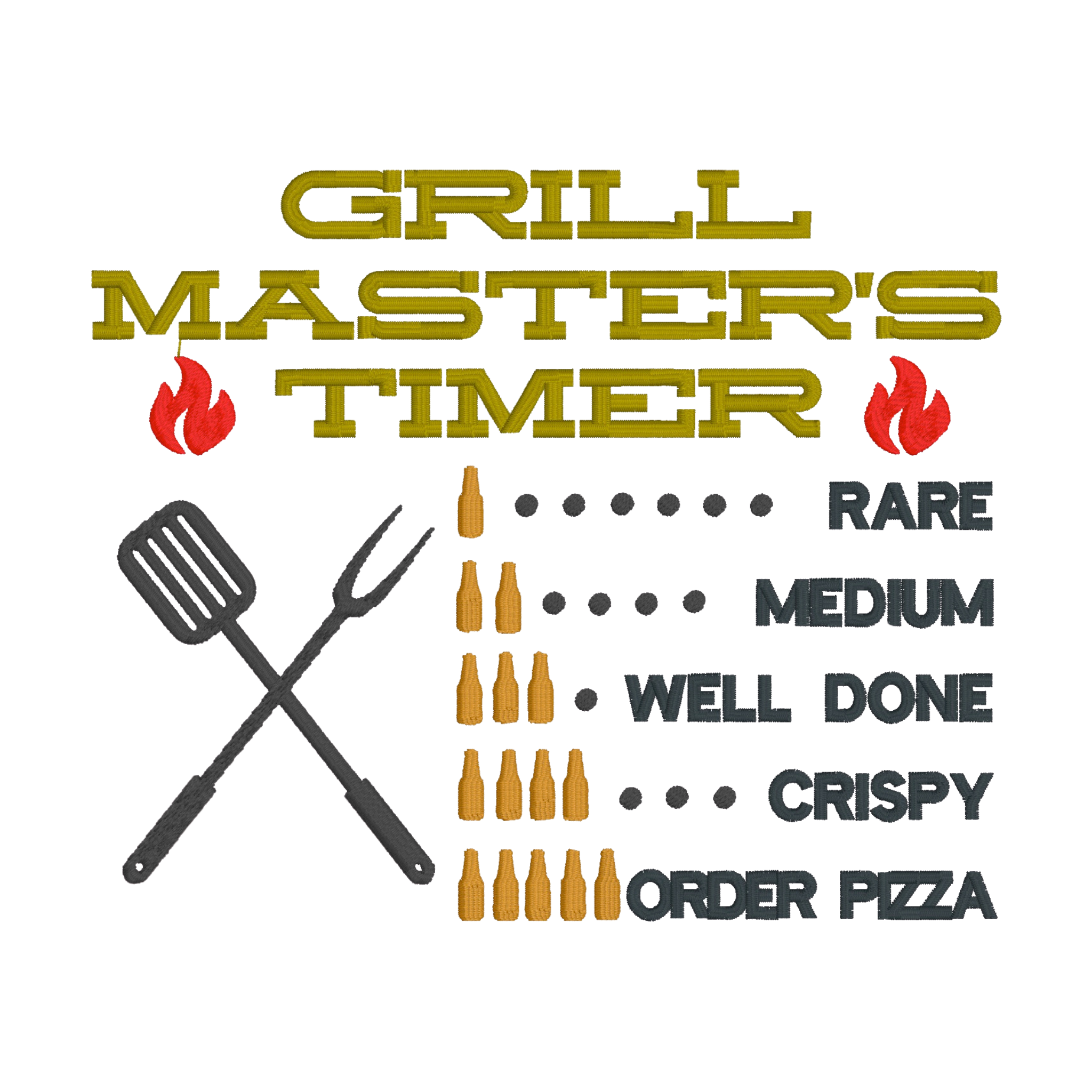 Embroidered Apron - Grill Master's Timer