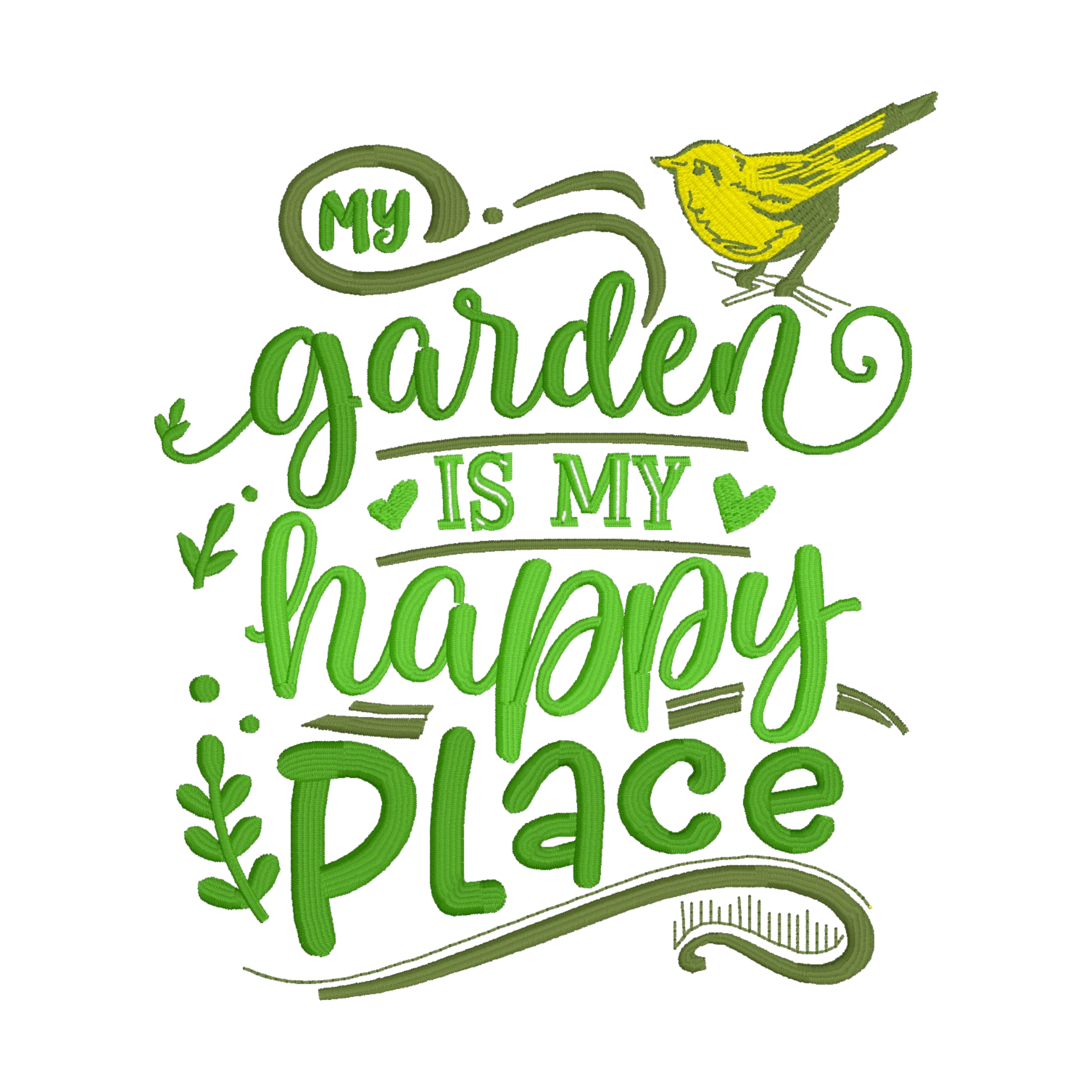Embroidered Apron - Garden Happy Place