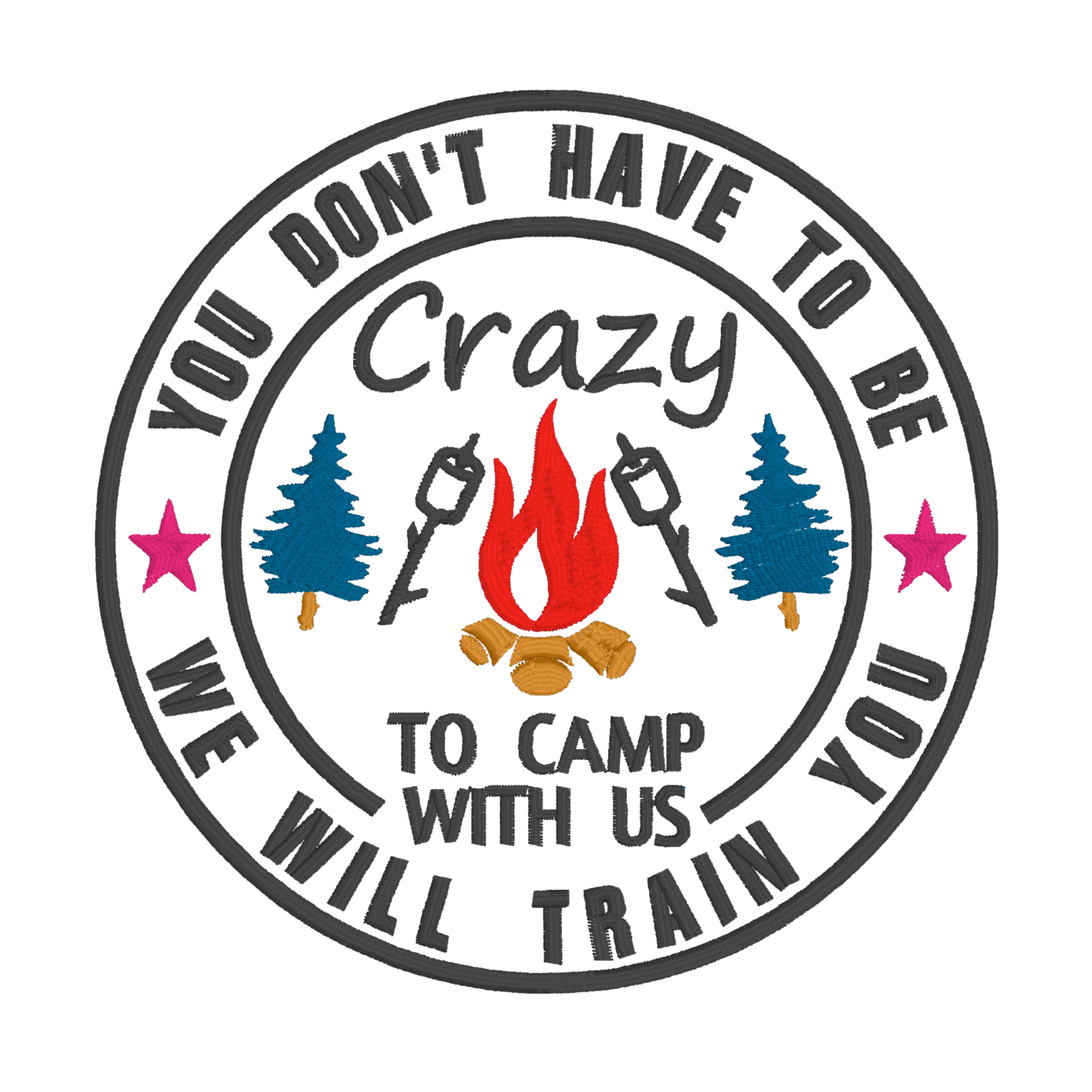 Embroidered Apron - Crazy To Camp With Us