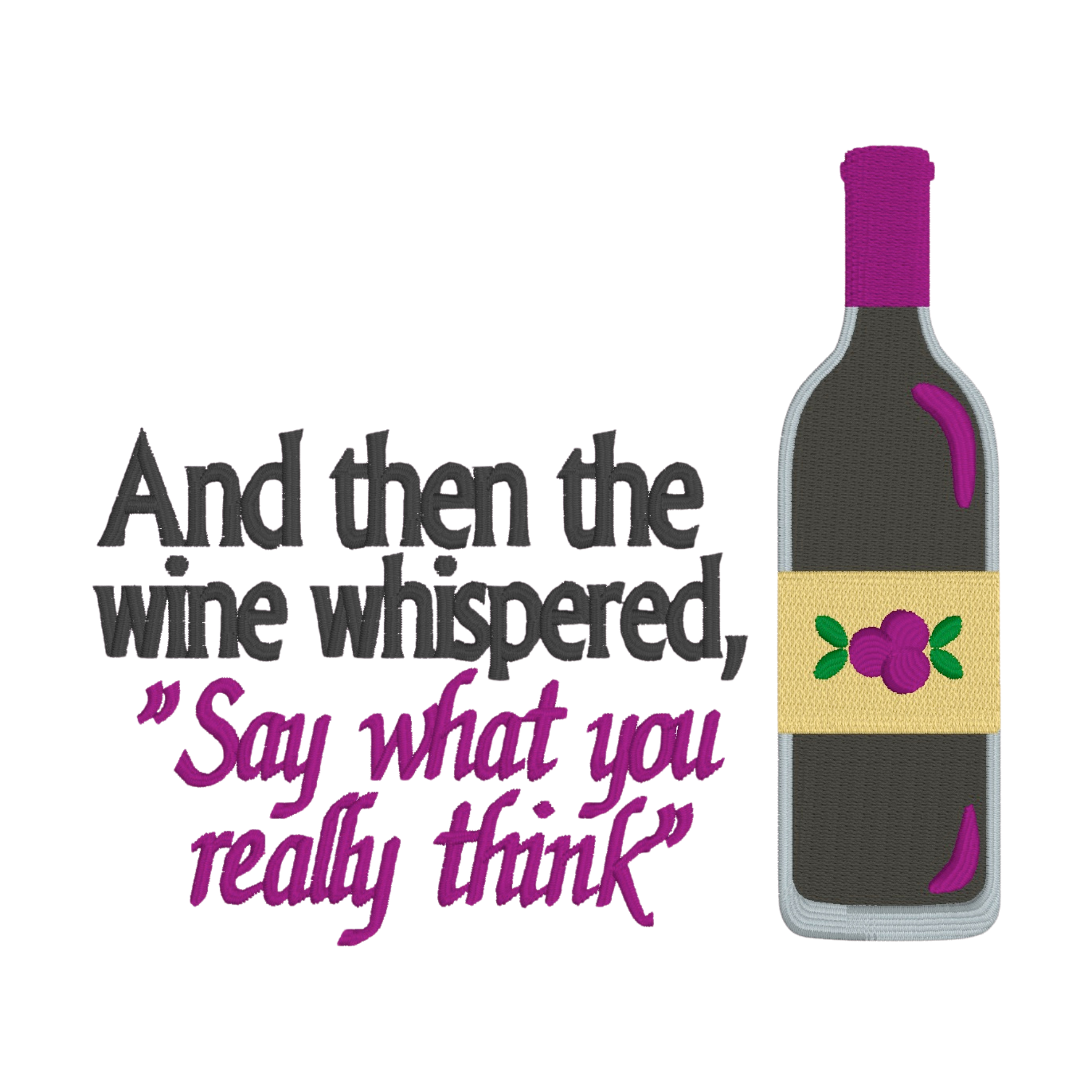 Embroidered Apron - And Then The Wine Whispered