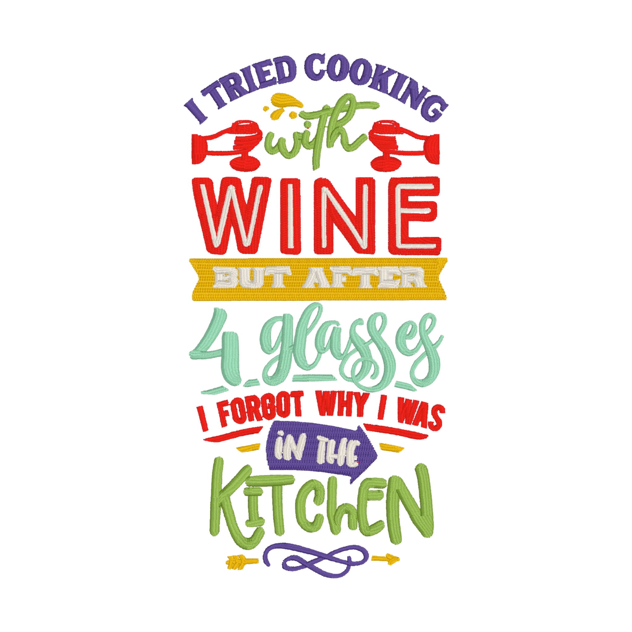 Embroidered Apron - I Tried Cooking With Wine