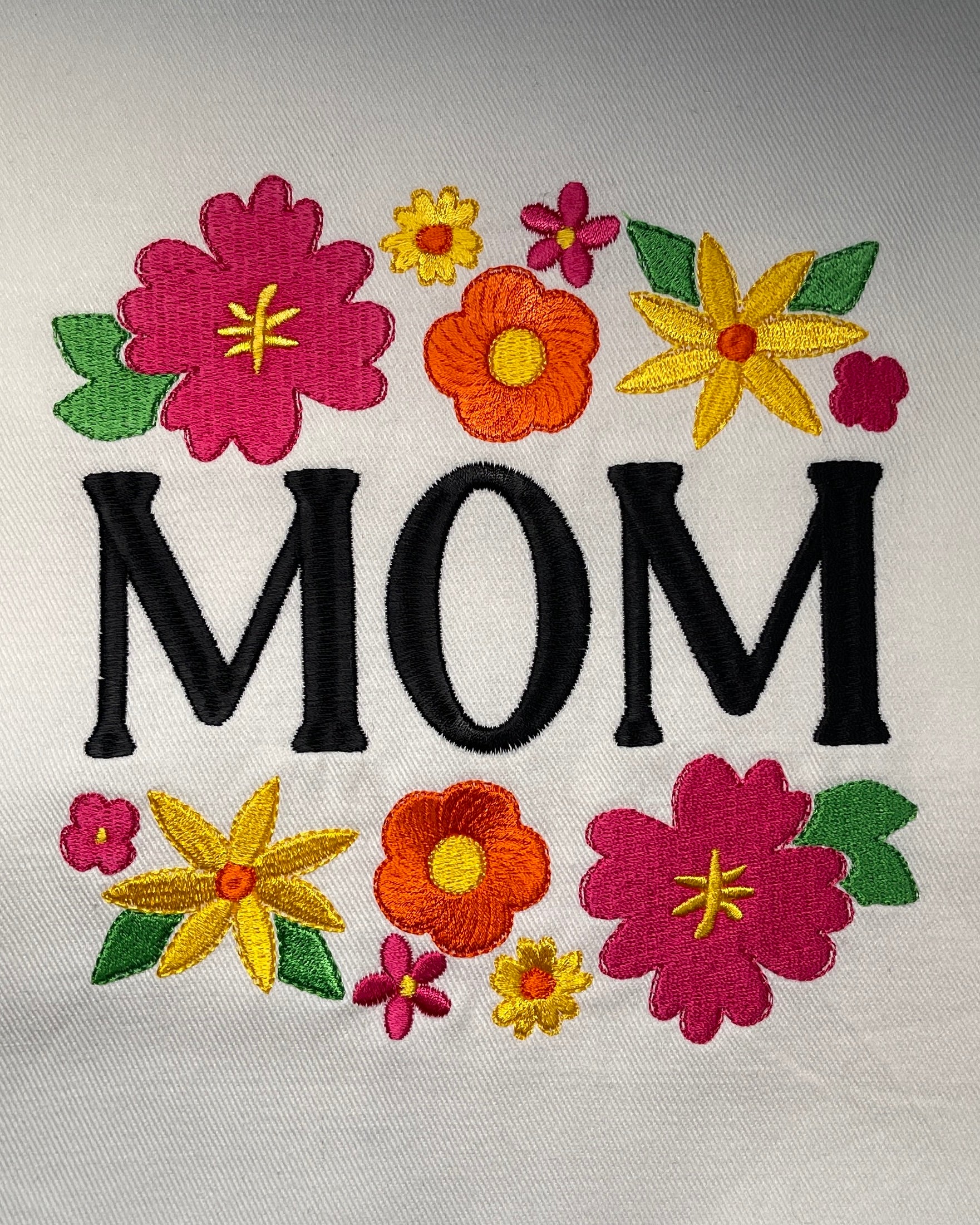 Embroidered Apron - Mom With Flowers