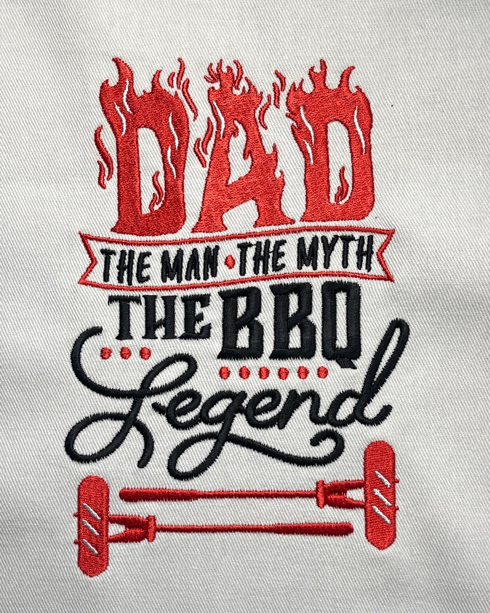 Embroidered Apron - Dad The BBQ Legend