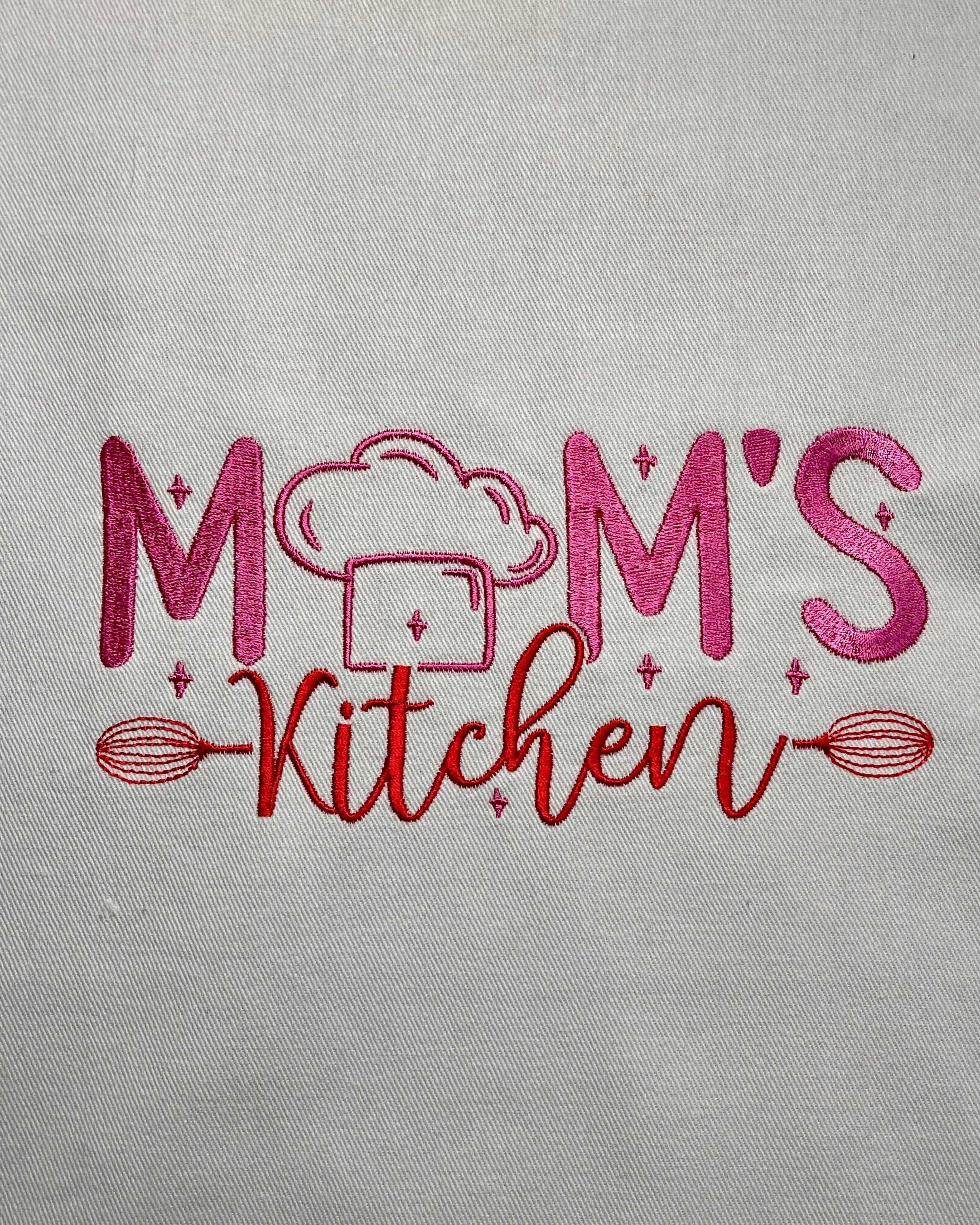 Embroidered Apron - Mom's Kitchen