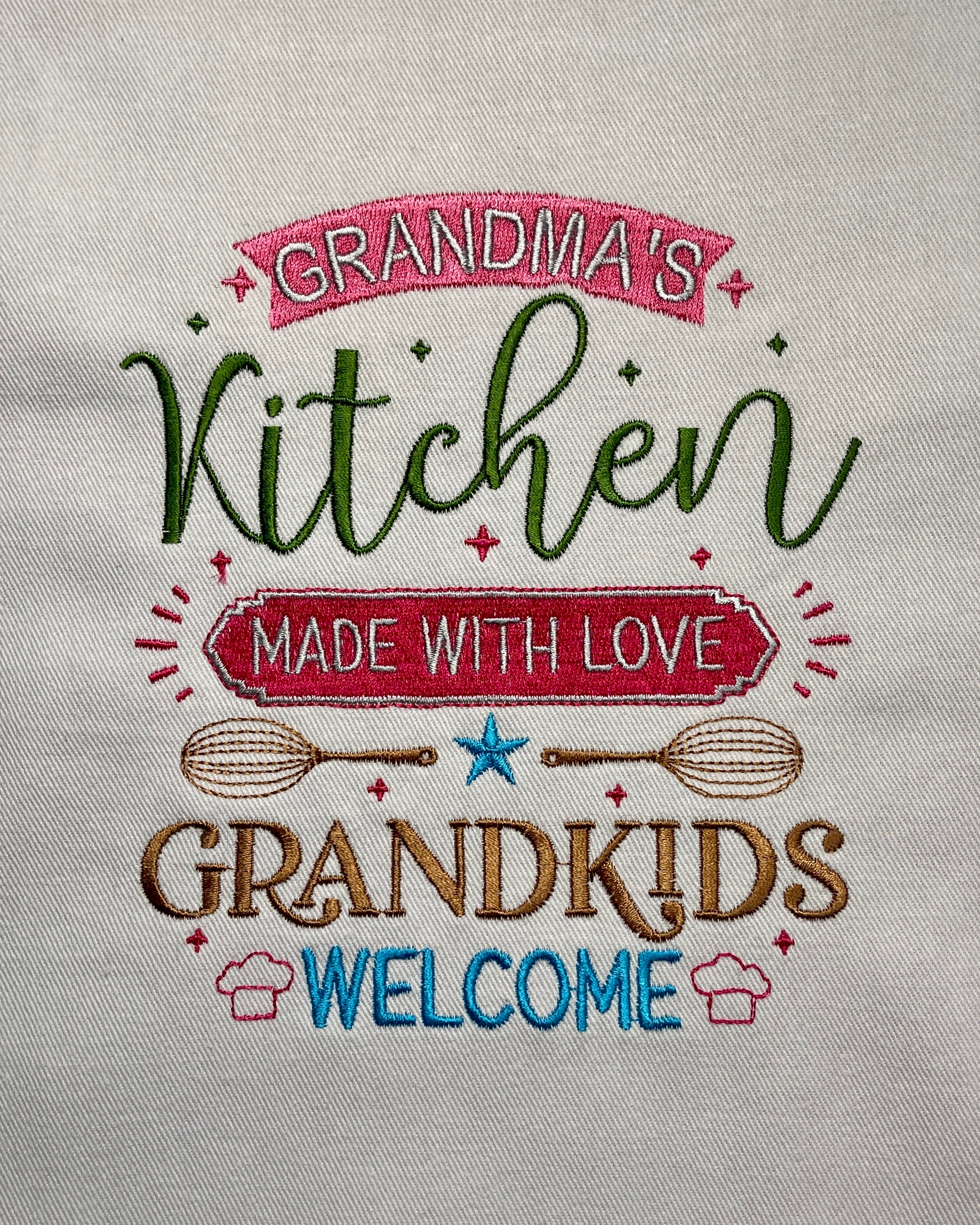 Embroidered Apron - Grandma's Kitchen