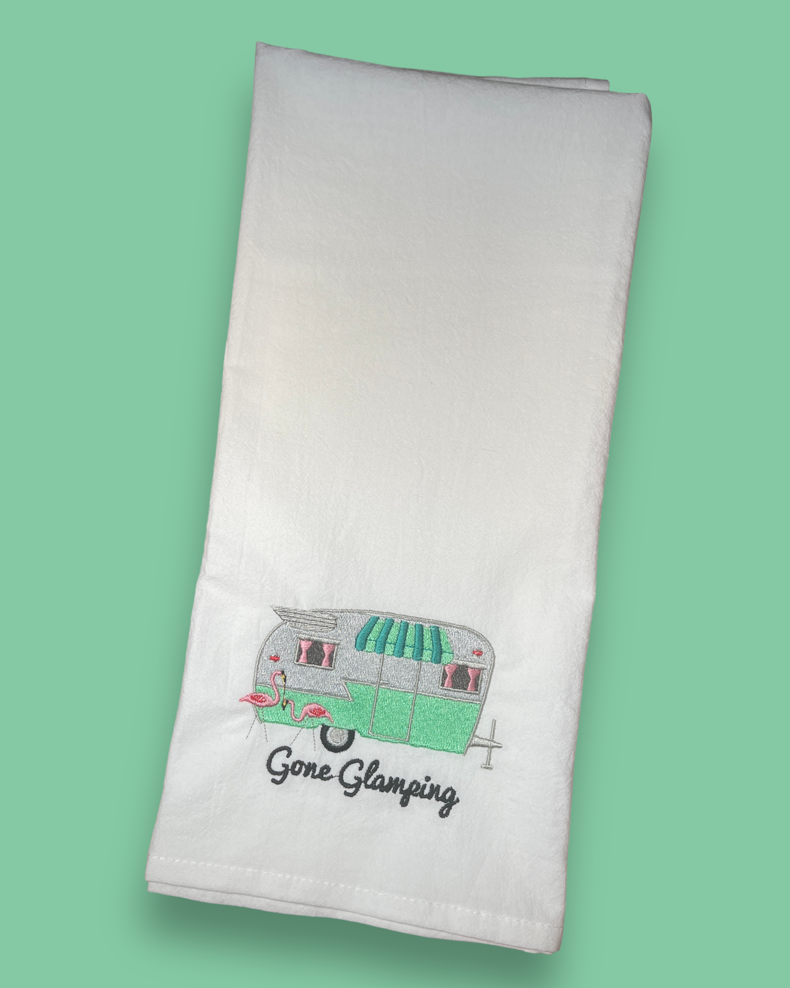 Embroidered Tea Towel - Gone Glamping