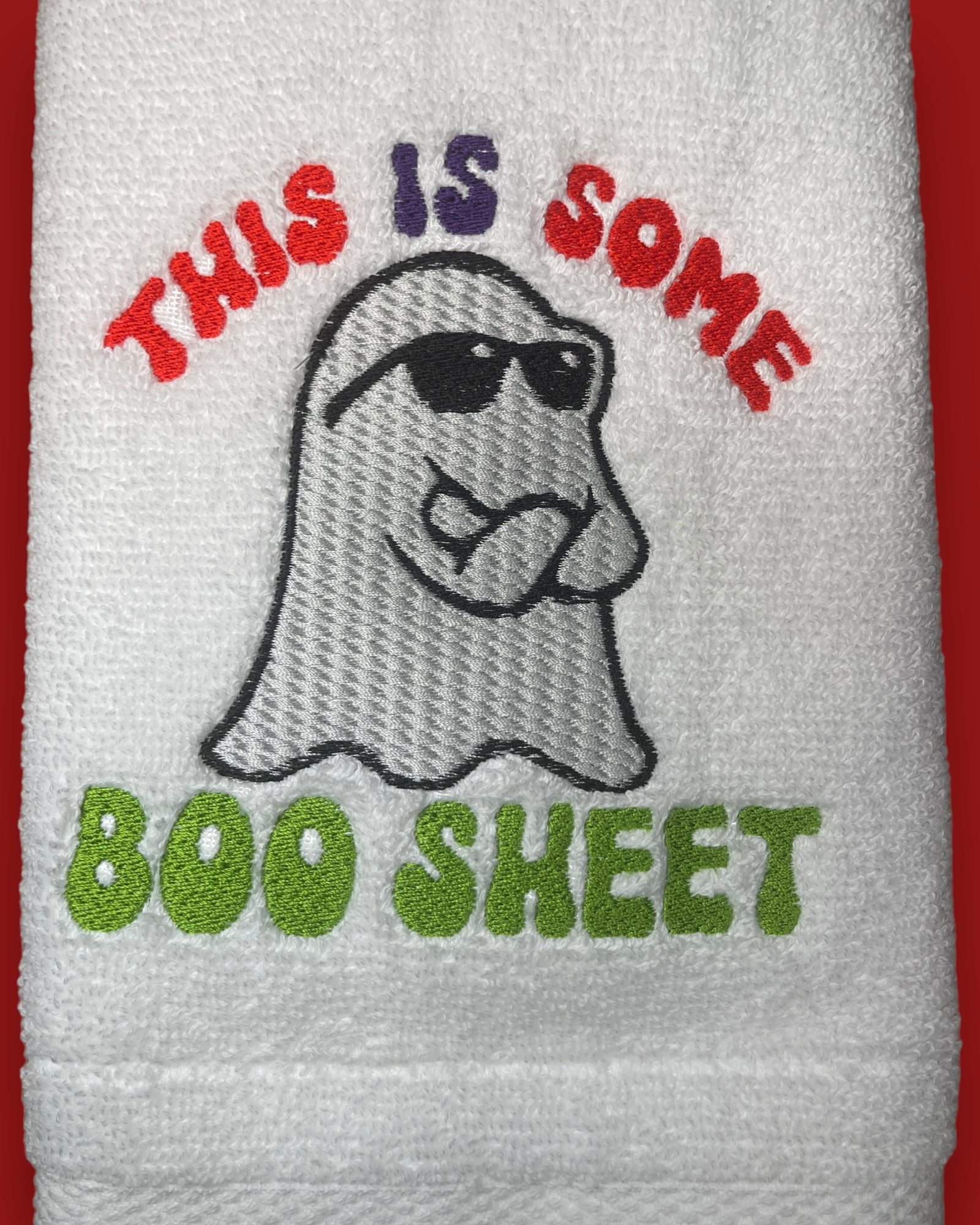 Embroidered Hand Towel - Halloween - This Is Some Boo Sheet