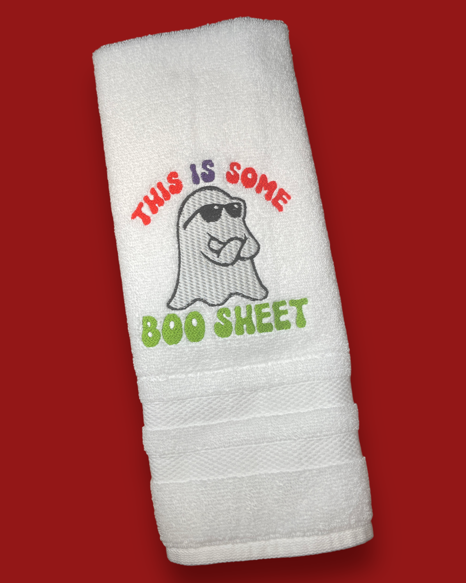 Embroidered Hand Towel - Halloween - This Is Some Boo Sheet