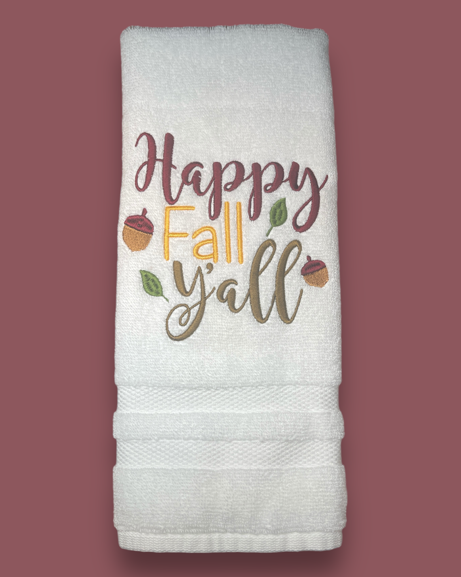 Embroidered Hand Towel - Happy Fall Y'all