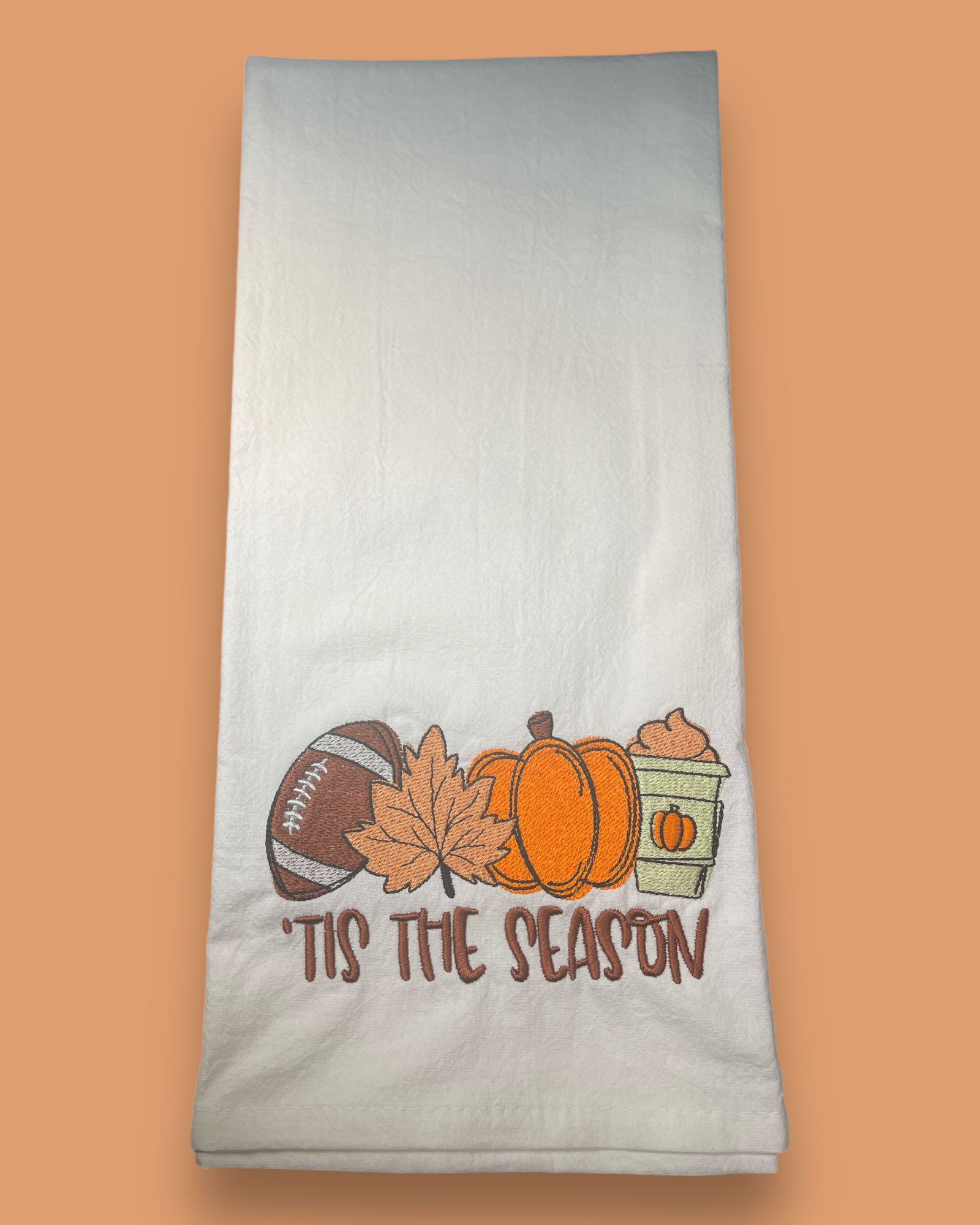 Embroidered Tea Towel - Tis The Season - Fall