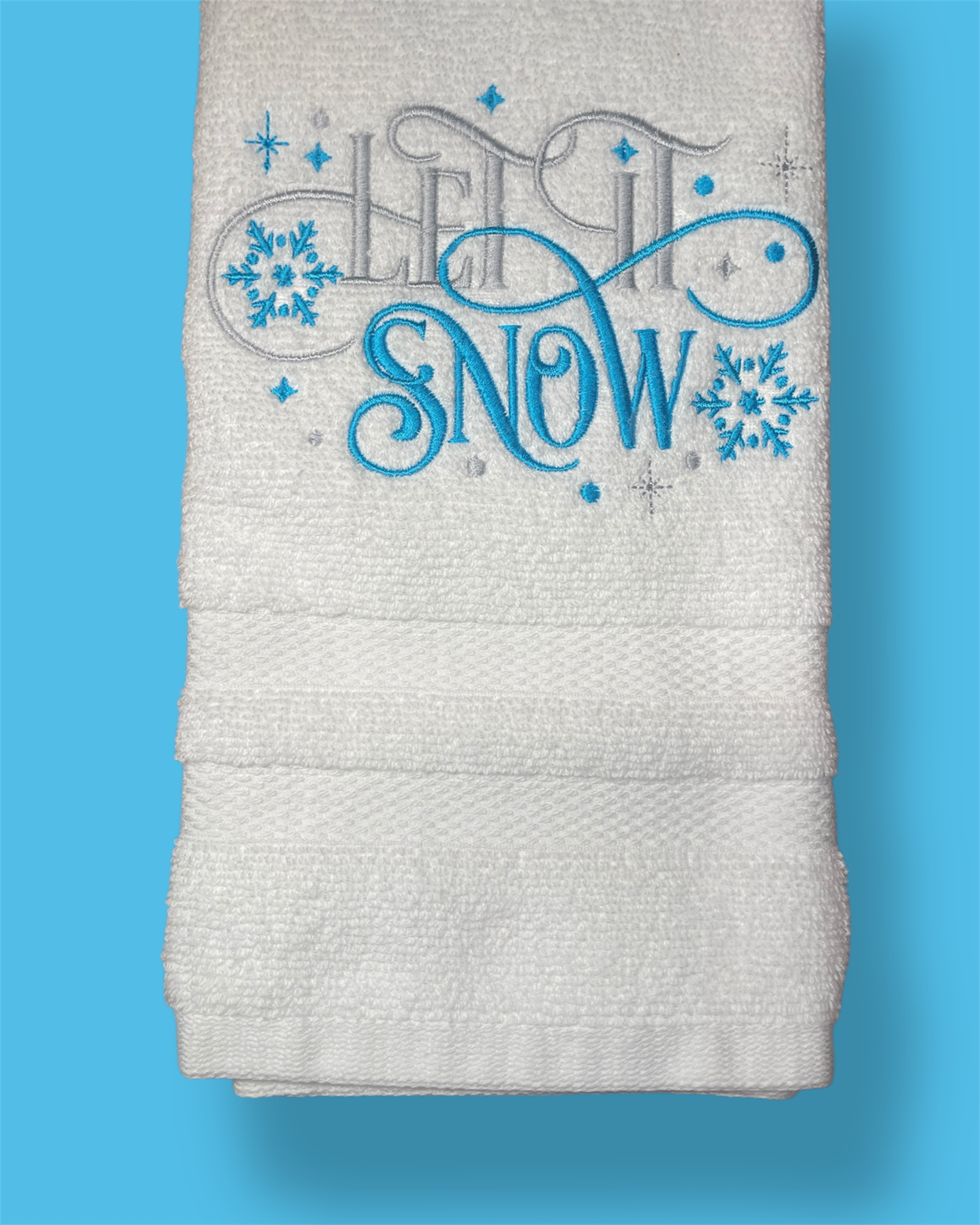 Embroidered Hand Towel - Let It Snow