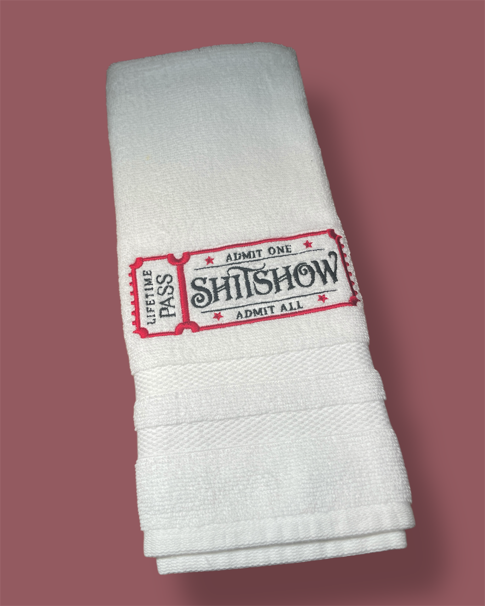 Embroidered Hand Towel - Shit Show