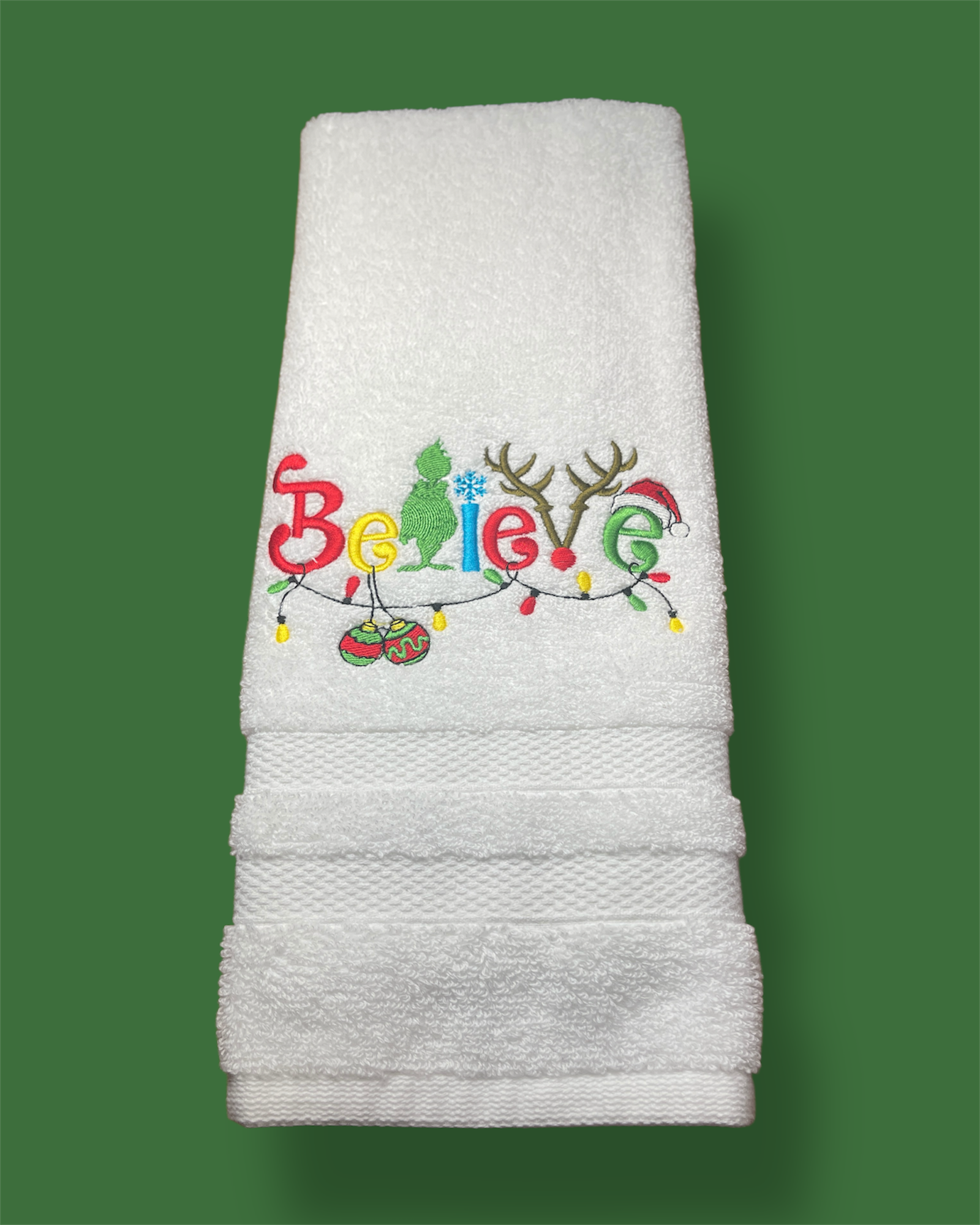 Embroidered Hand Towel - Believe