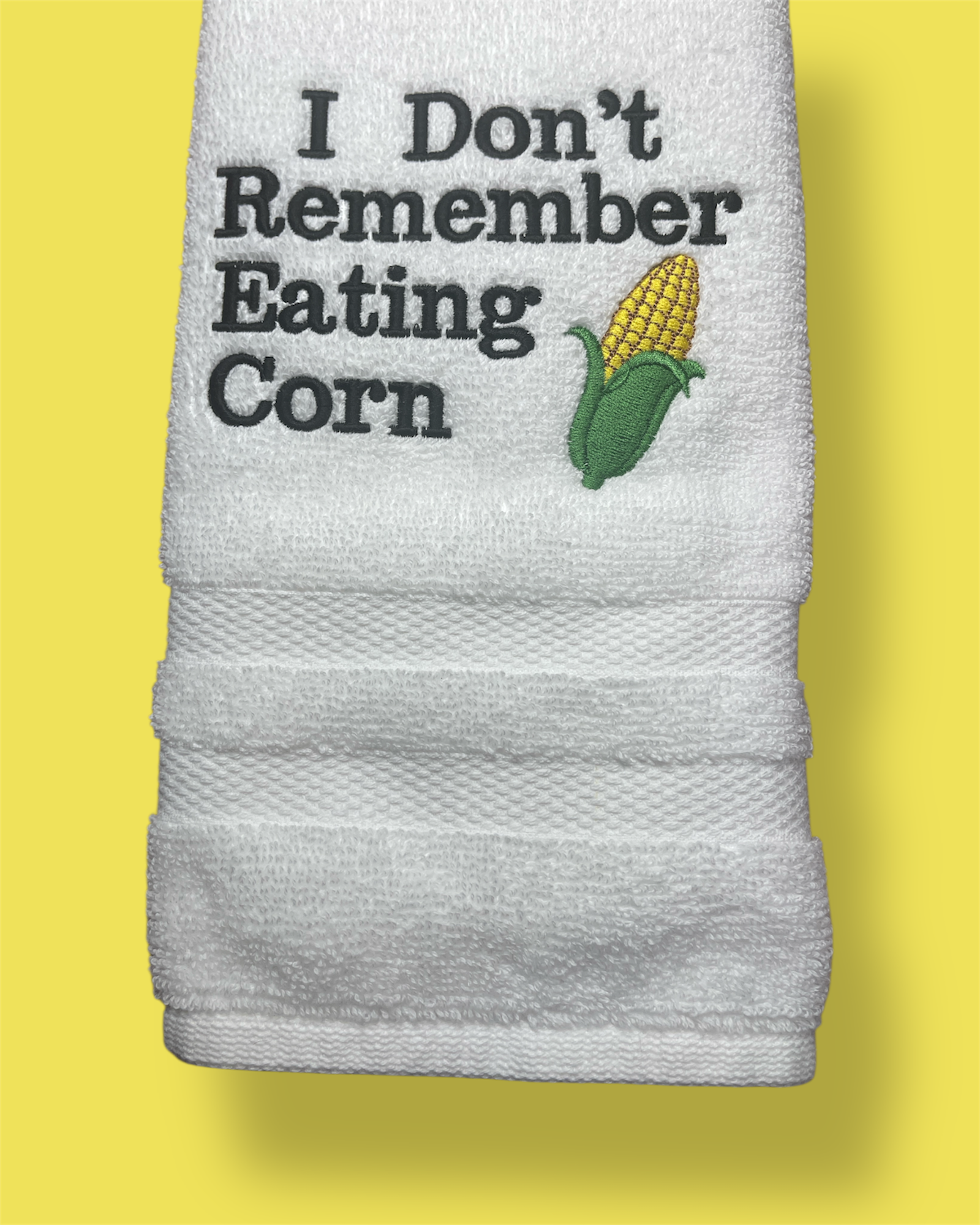 Embroidered Hand Towel - Eating Corn