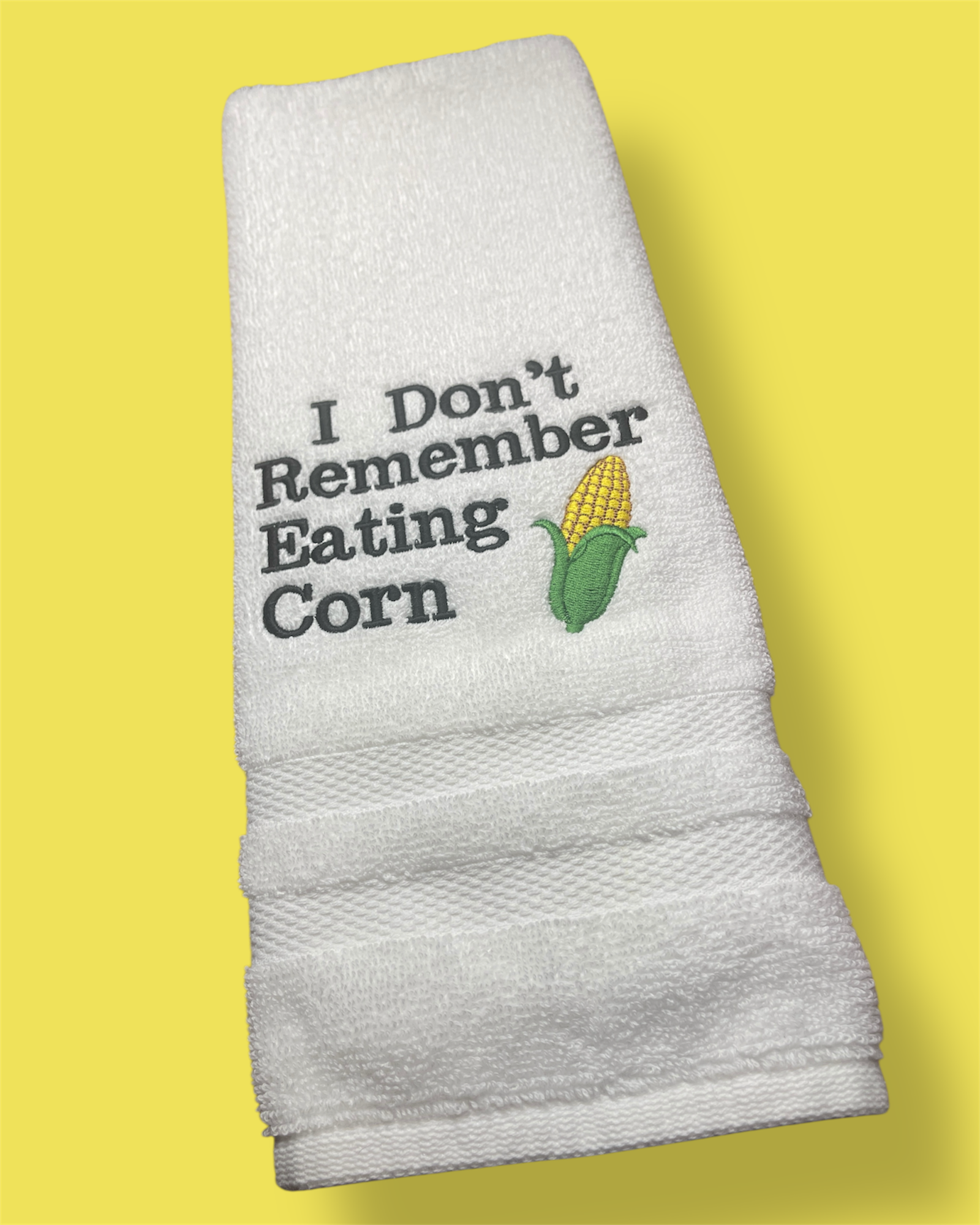 Embroidered Hand Towel - Eating Corn
