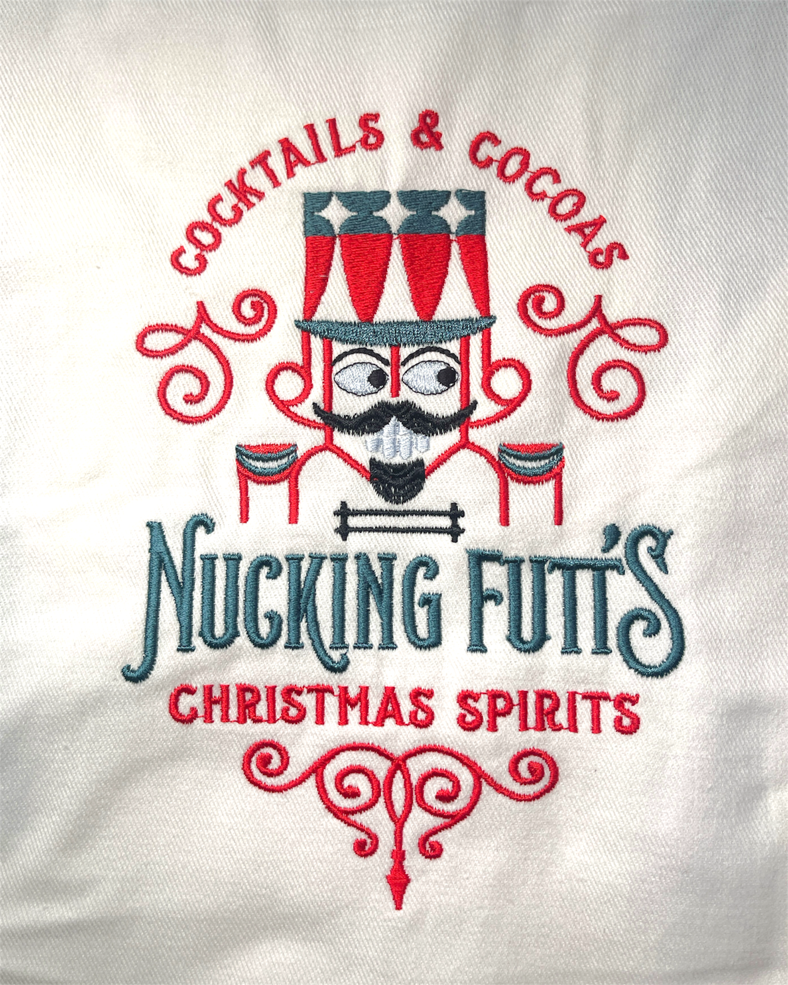 Embroidered Apron - Nucking Futt's Christmas Spirits