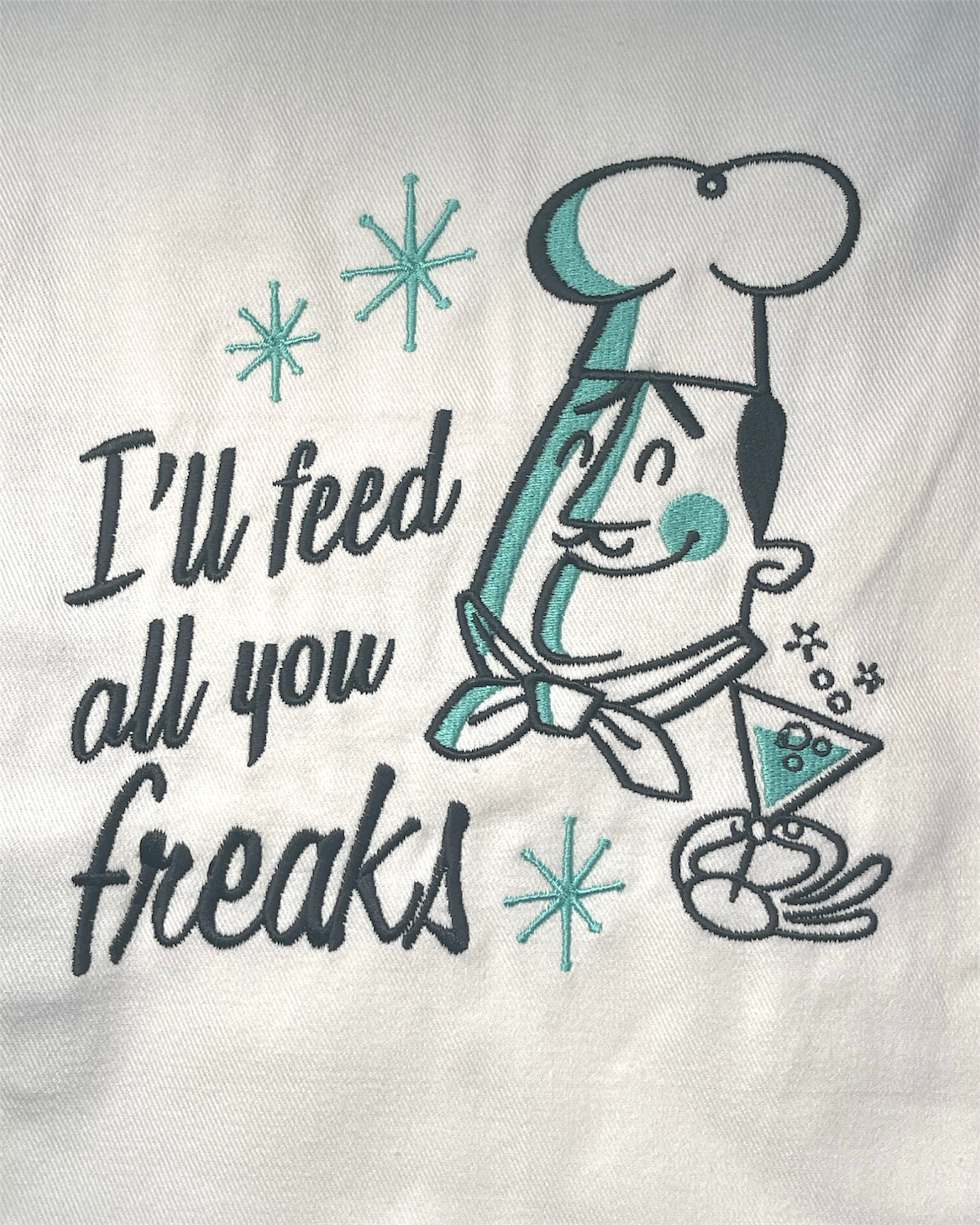 Embroidered Apron - Feed All You Freaks