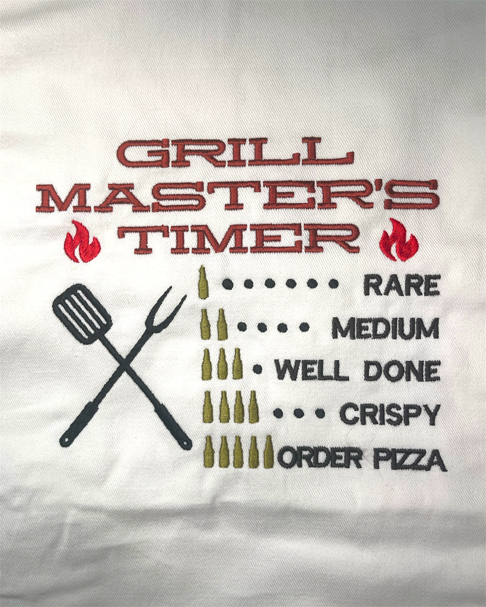 Embroidered Apron - Grill Master's Timer